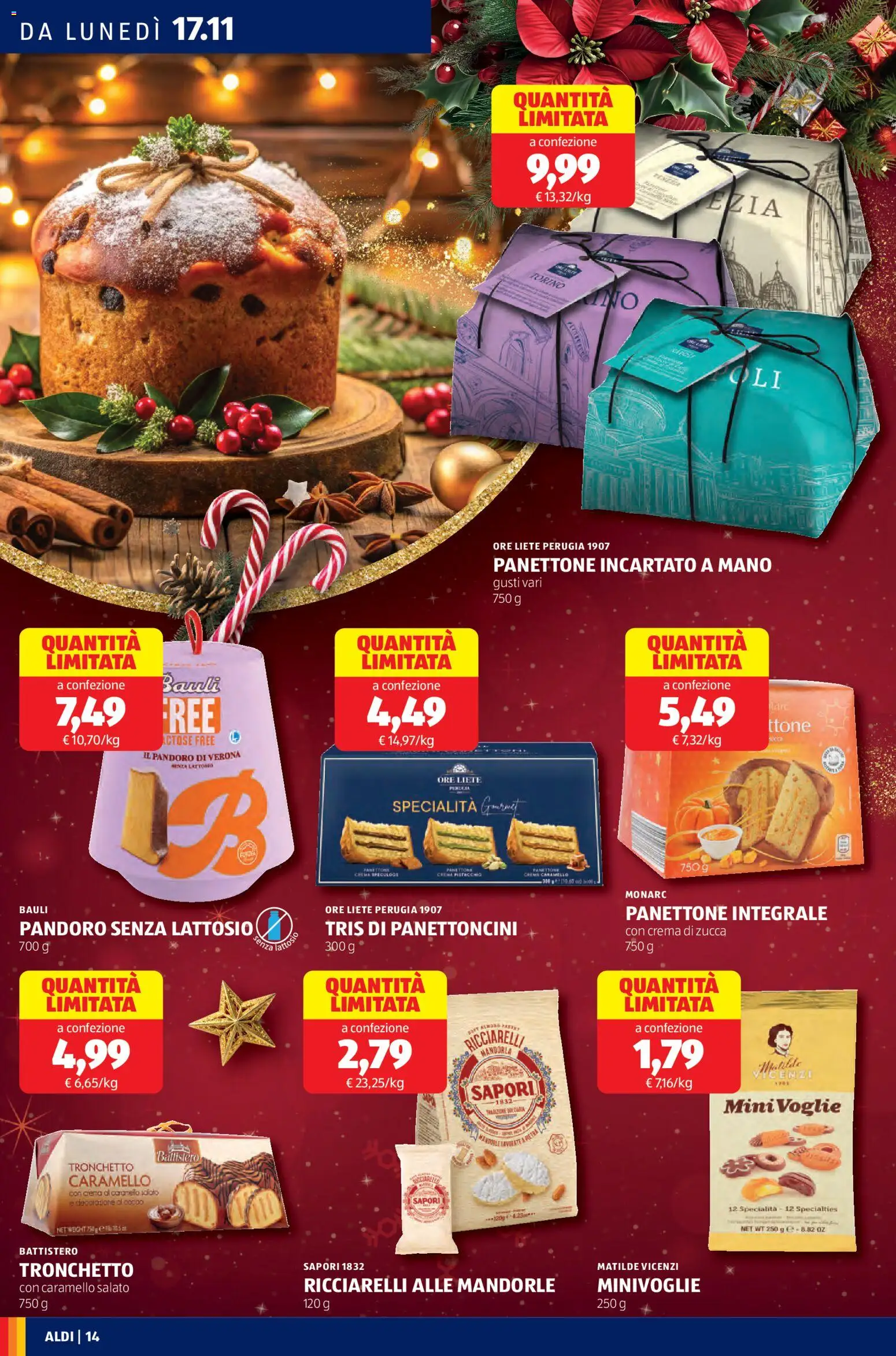 Volantino Aldi del 17.11.2025 | Pagina: 14 | Prodotti: Crema, Mandorle, Zucca, Pandoro