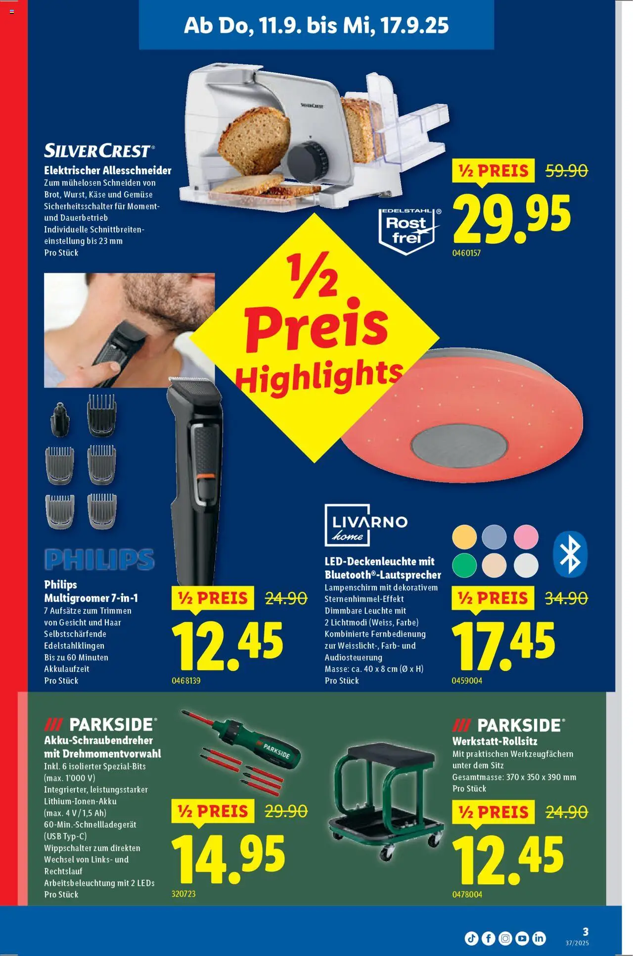 Lidl Aktionen St. Gallen – gültig ab 11.09.2025 | Seite: 3 | Produkte: Käse, Gemüse, Usb, Allesschneider