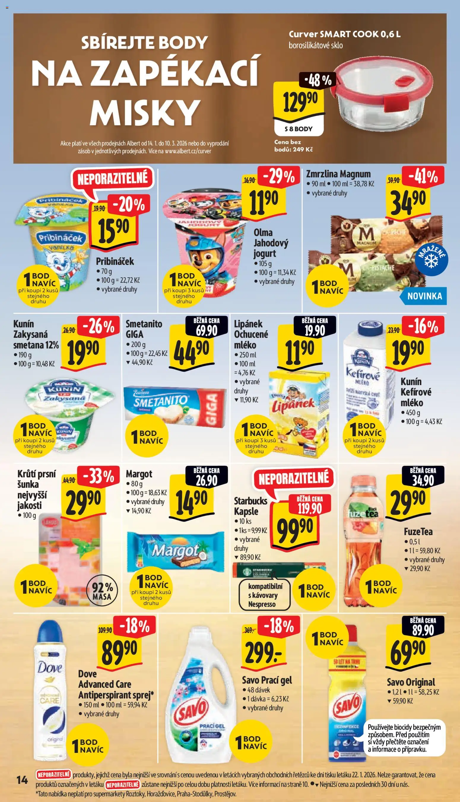 Albert leták - Supermarket od 28.01.2026 | Strana: 20 | Produkty: Lipánek, Smetana, Zmrzlina, Dove