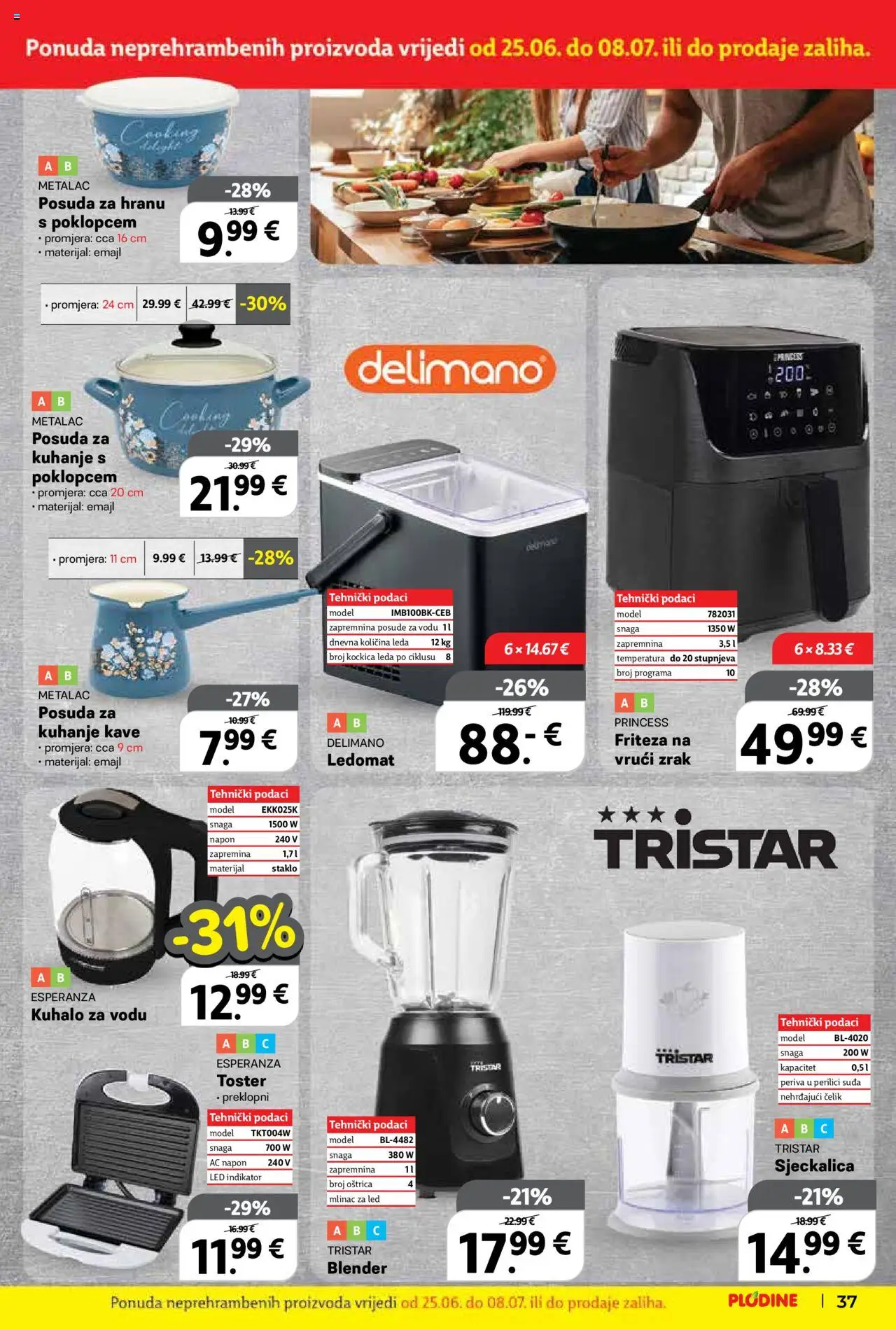 Plodine katalog | vrijedi od 25.06.2025 | Stranica: 37 | Proizvodi: Kuhalo za vodu, Delimano, Sjeckalica, Blender