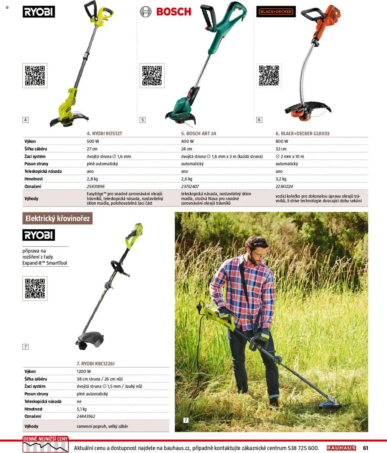 Bauhaus katalog Zahradní technika od 01.04.2025 | Strana: 61 | Produkty: Nůž, Křovinořez