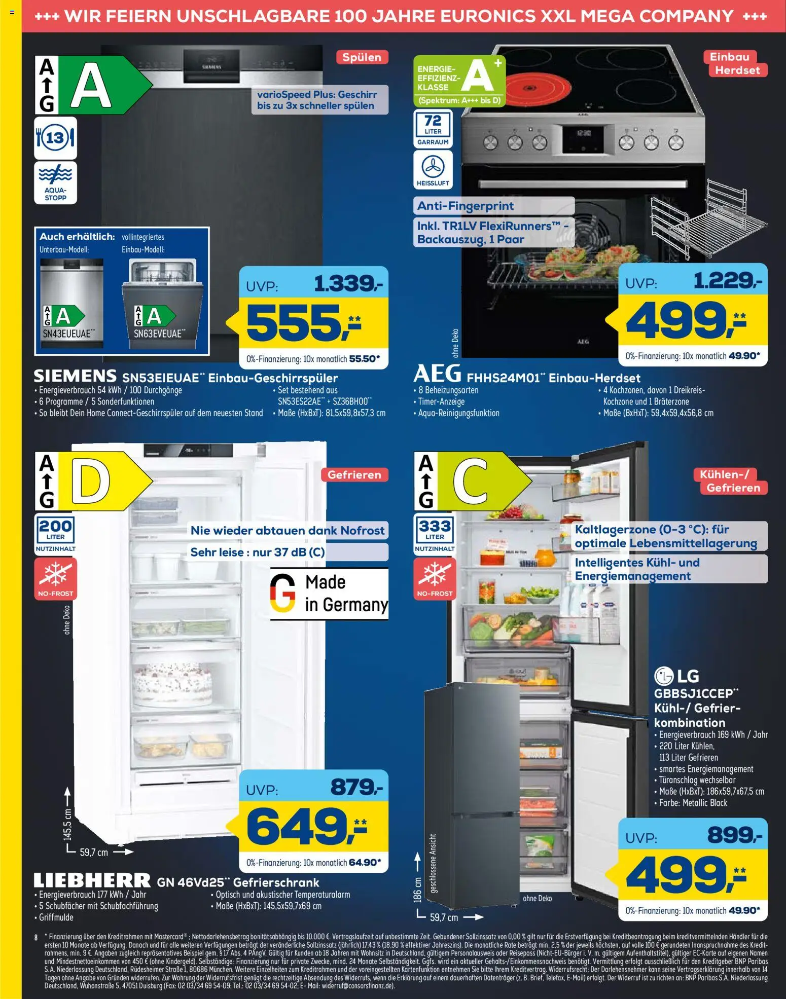 Euronics - Black Friday – gültig ab 26.11.2025 | Seite: 8 | Produkte: Liebherr, Siemens, AEG, Gefrierschrank