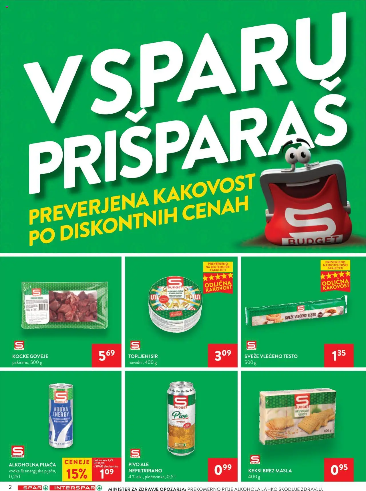 Spar katalog 34/25 │ velja od 20.08.2025 | Stran: 2 | Izdelki: Keksi, Topljeni sir, Sir, Pivo