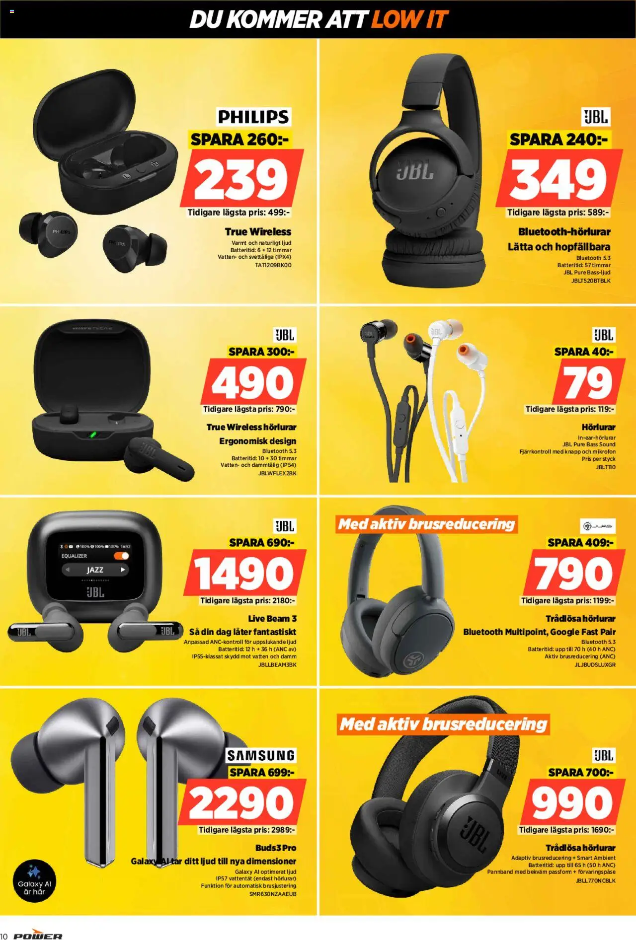 Power reklamblad aktuell från 23.06.2025 | Sida: 10 | Produkter: Trådlösa hörlurar, Fjärrkontroll, Hörlurar, Mikrofon