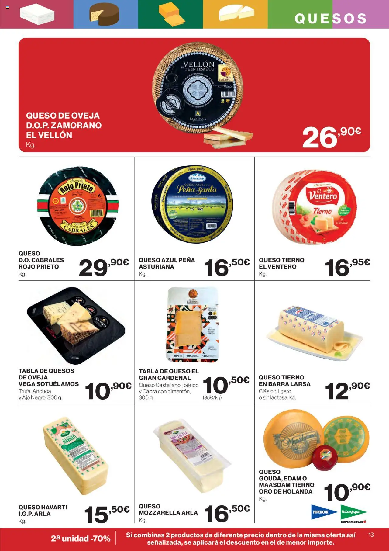 Hipercor catálogo │ válido desde el 25.09.2025 | Página: 13 | Productos: Queso de oveja, Queso, Anchoa