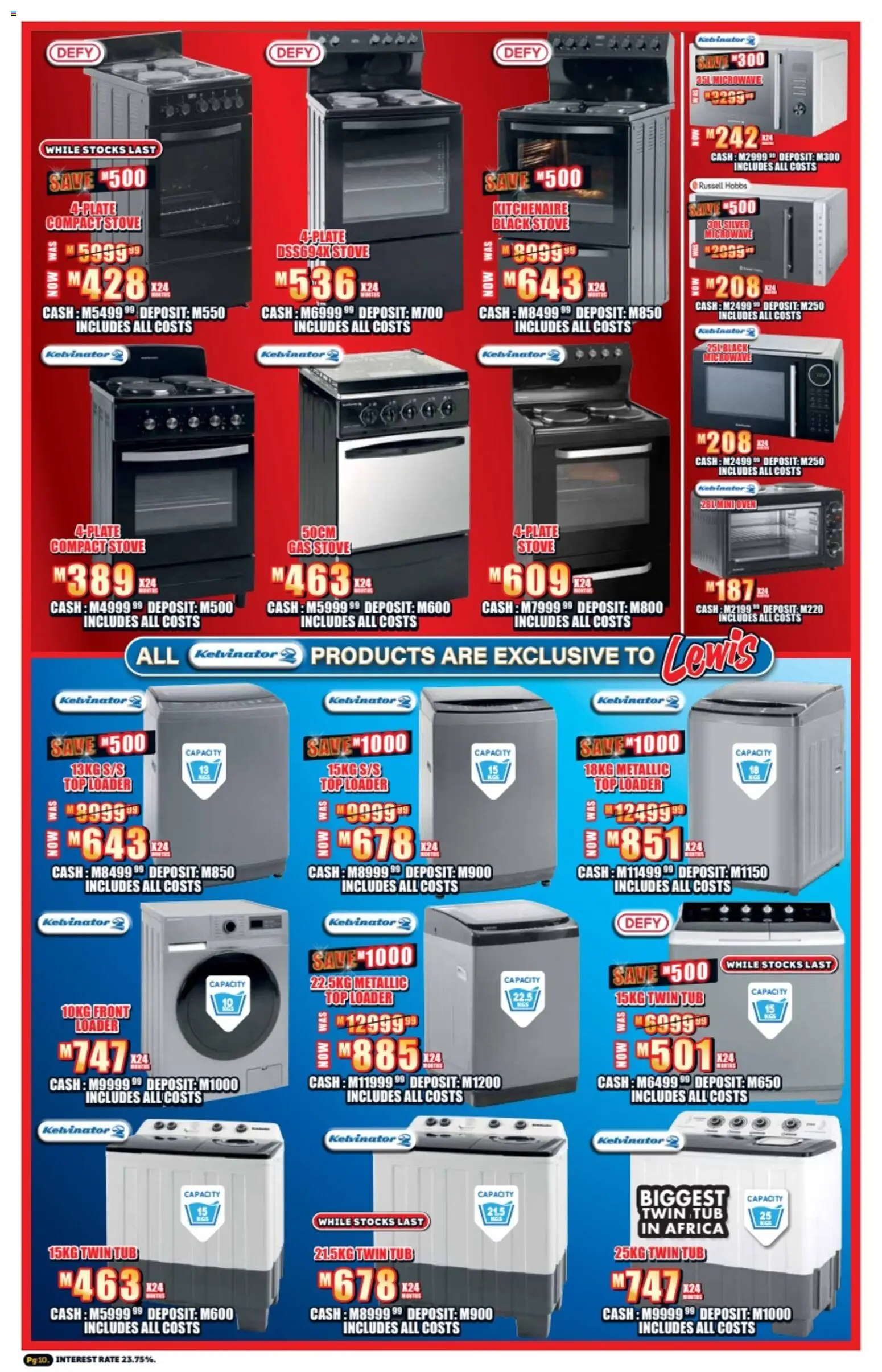 New Lewis Stores catalogue – valid from 23.02.2026 | Page: 10 | Products: Oven, Stove, Microwave, Gas stove