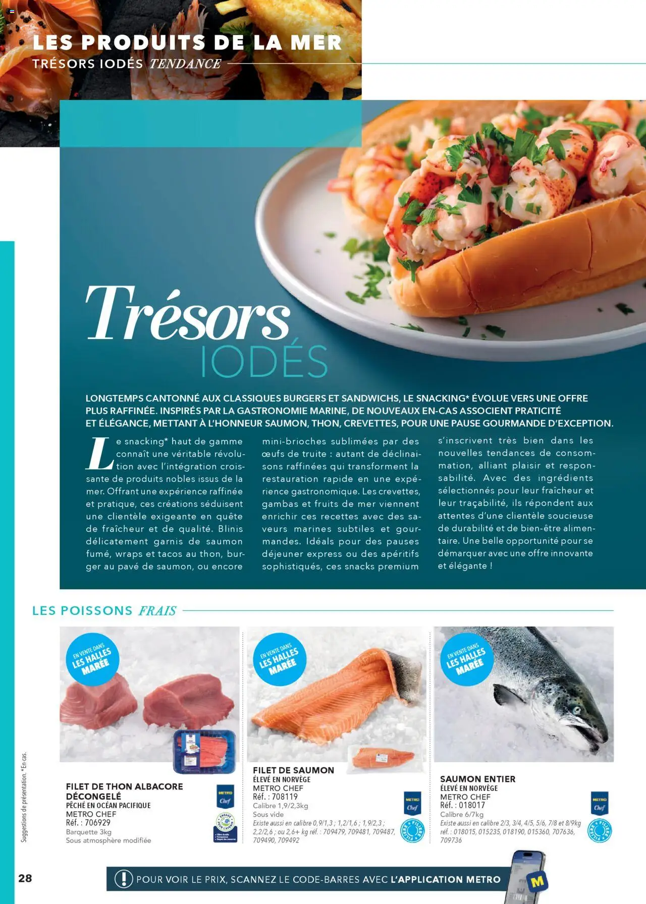  | Page: 28 | Produits: Fruits de mer, Pêche, Filet de saumon, Blinis