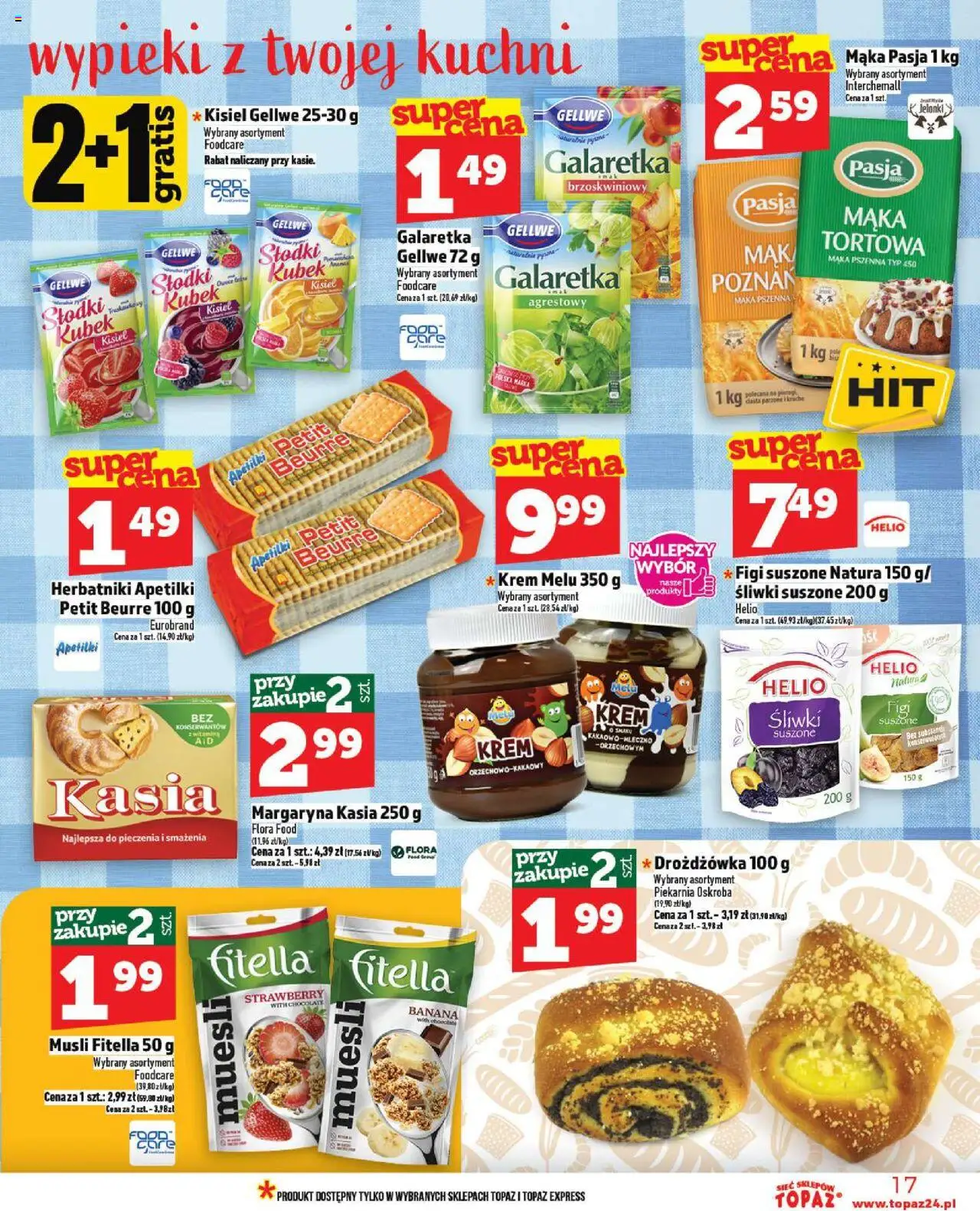 Topaz Gazetka od 09.10.2025 | Strona: 17 | Produkty: Margaryna kasia, Piekarnia, Margaryna, Krem