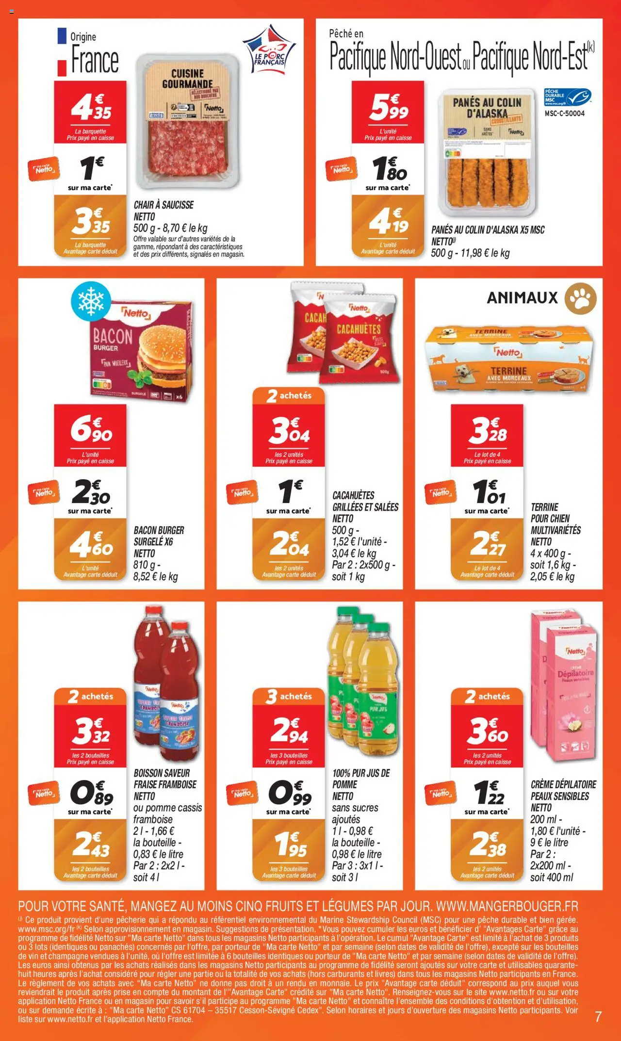  | Page: 7 | Produits: Pêche, Crème dépilatoire, Champagne, Saucisse