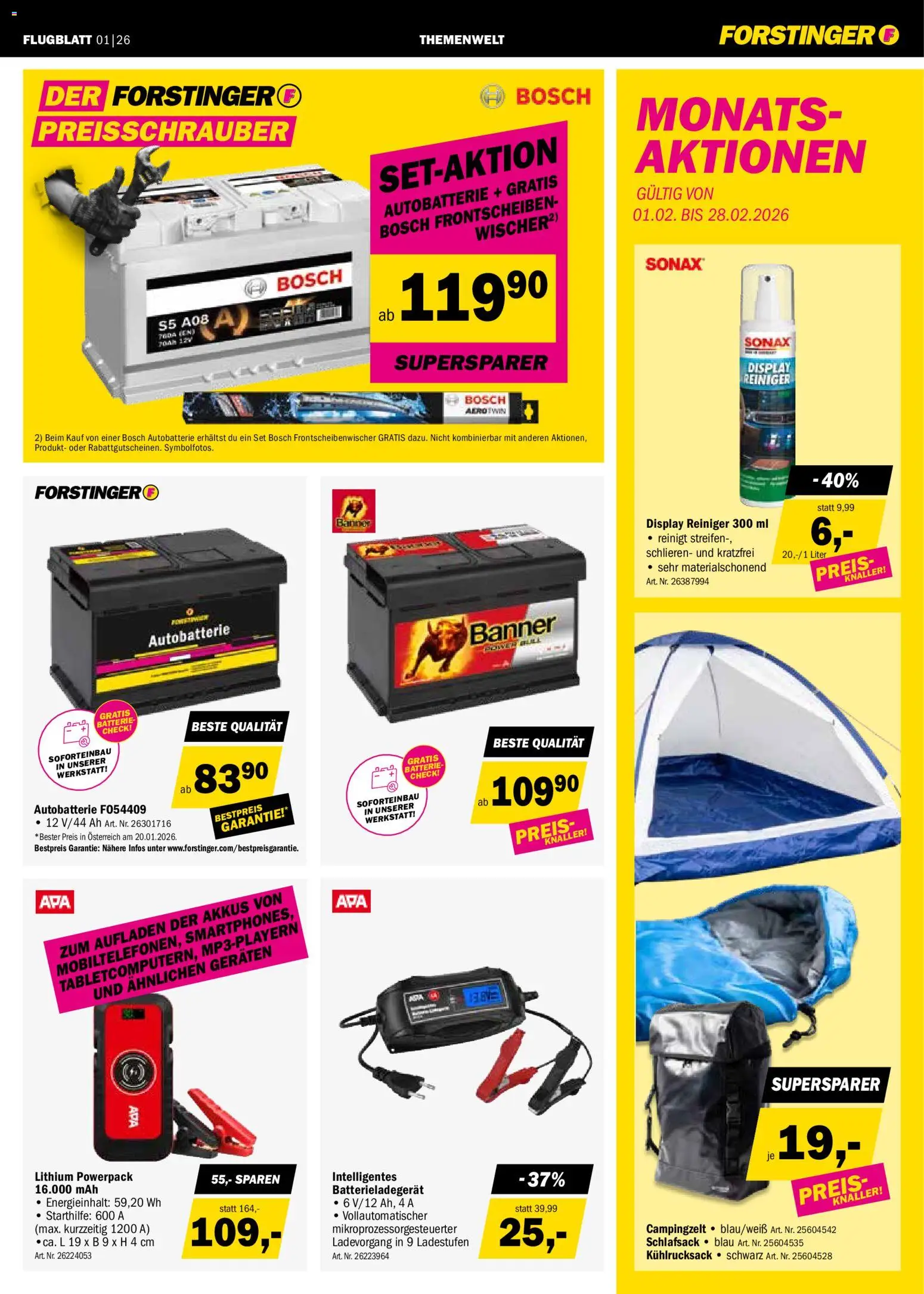 Forstinger Flugblatt gültig ab 21.01.2026 | Seite: 3 | Produkte: Batterie