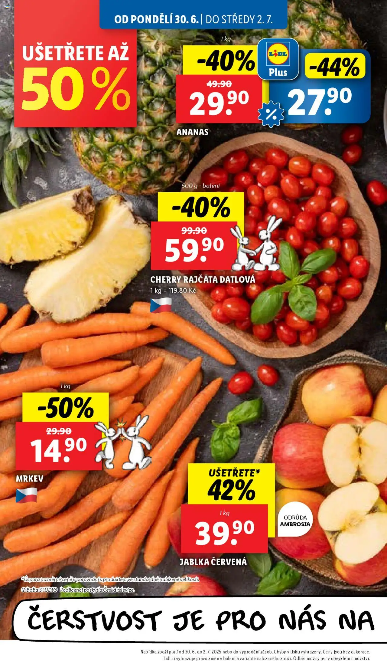 Lidl leták od 30.06.2025 | Strana: 8 | Produkty: Jablka, Rajčata, Cherry rajčata, Mrkev