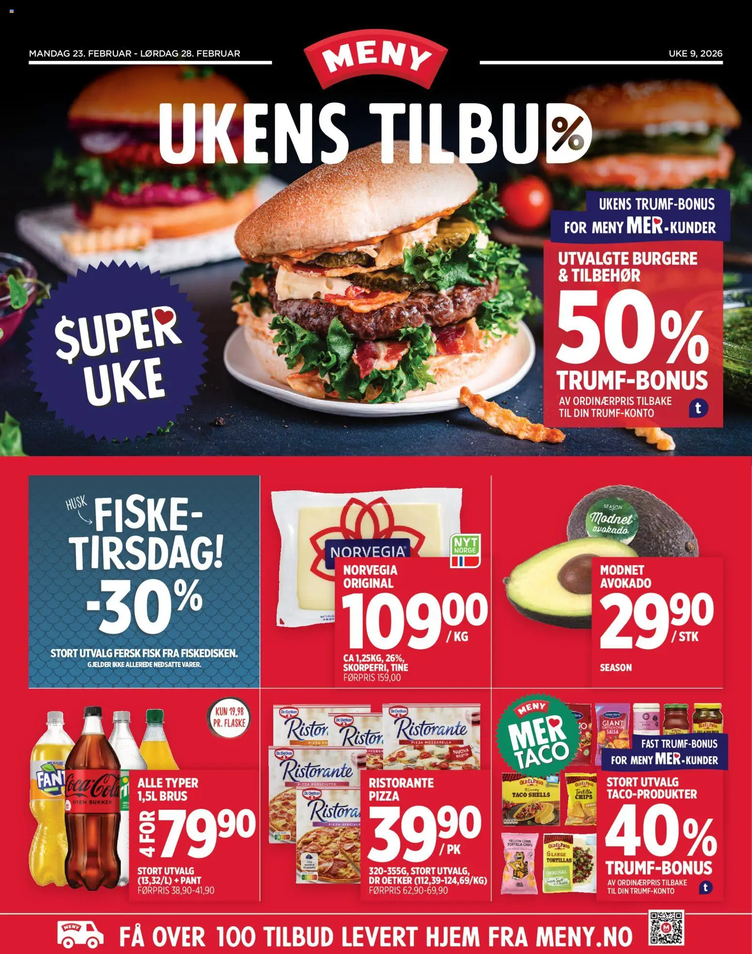 {H1} | Side: 1 | Produkter: Pizza, Fisk, Brus, Mozzarella