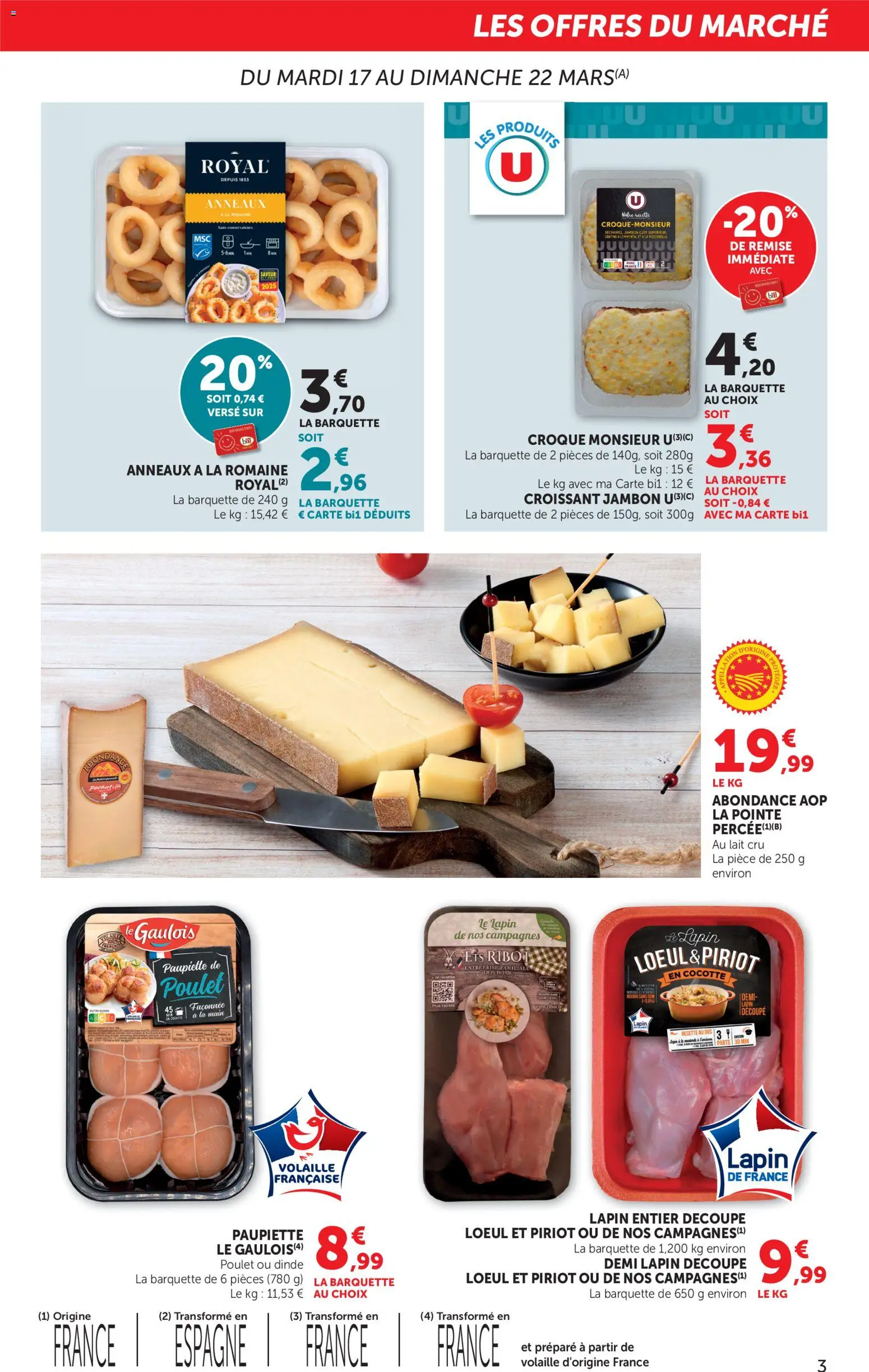 {H1} | Page: 3 | Produits: Lapin, Volaille, Lait, Jambon