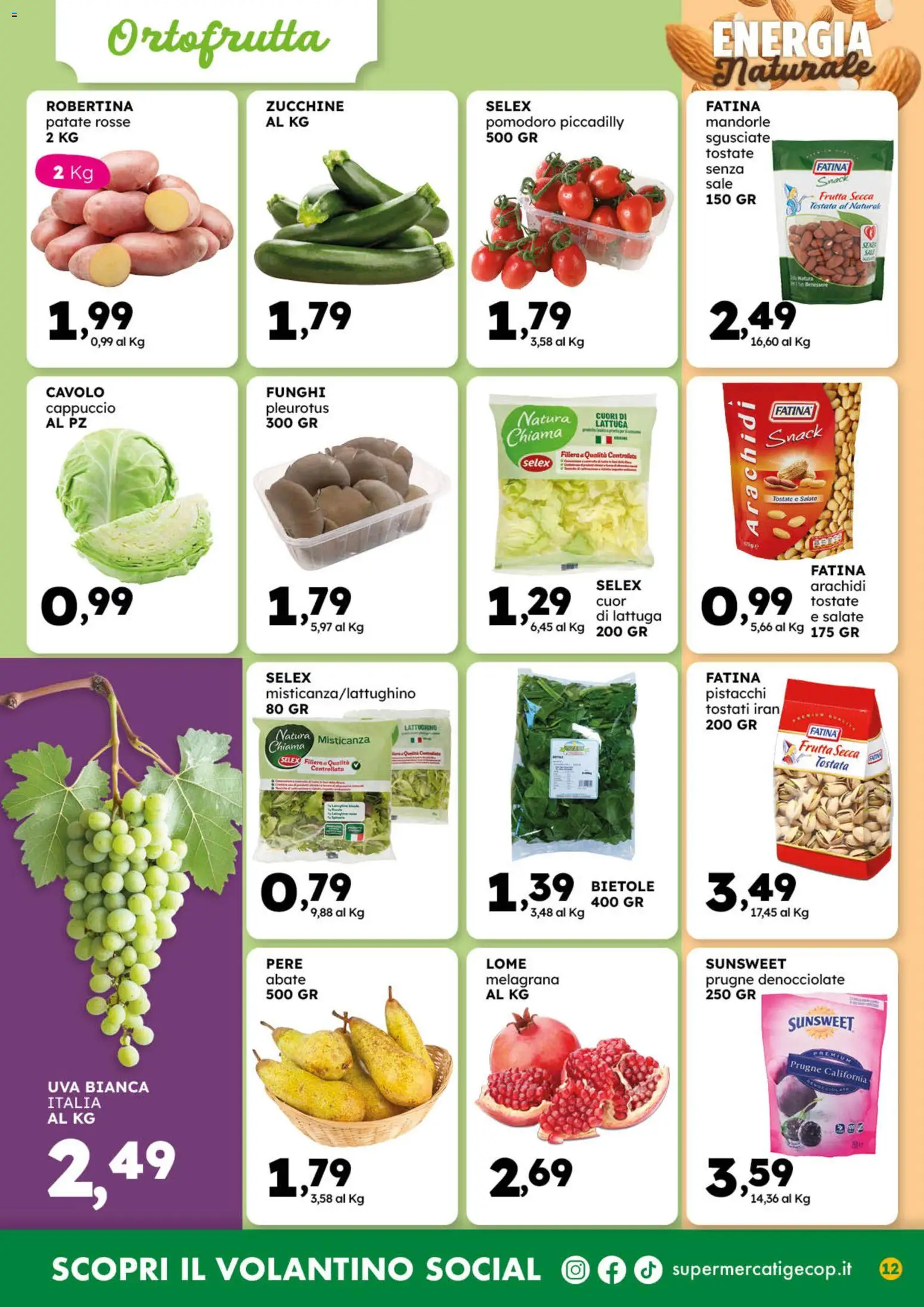 Volantino GECOP del 03.11.2025 | Pagina: 12 | Prodotti: Frutta, Pomodoro, Pistacchi, Zucchine