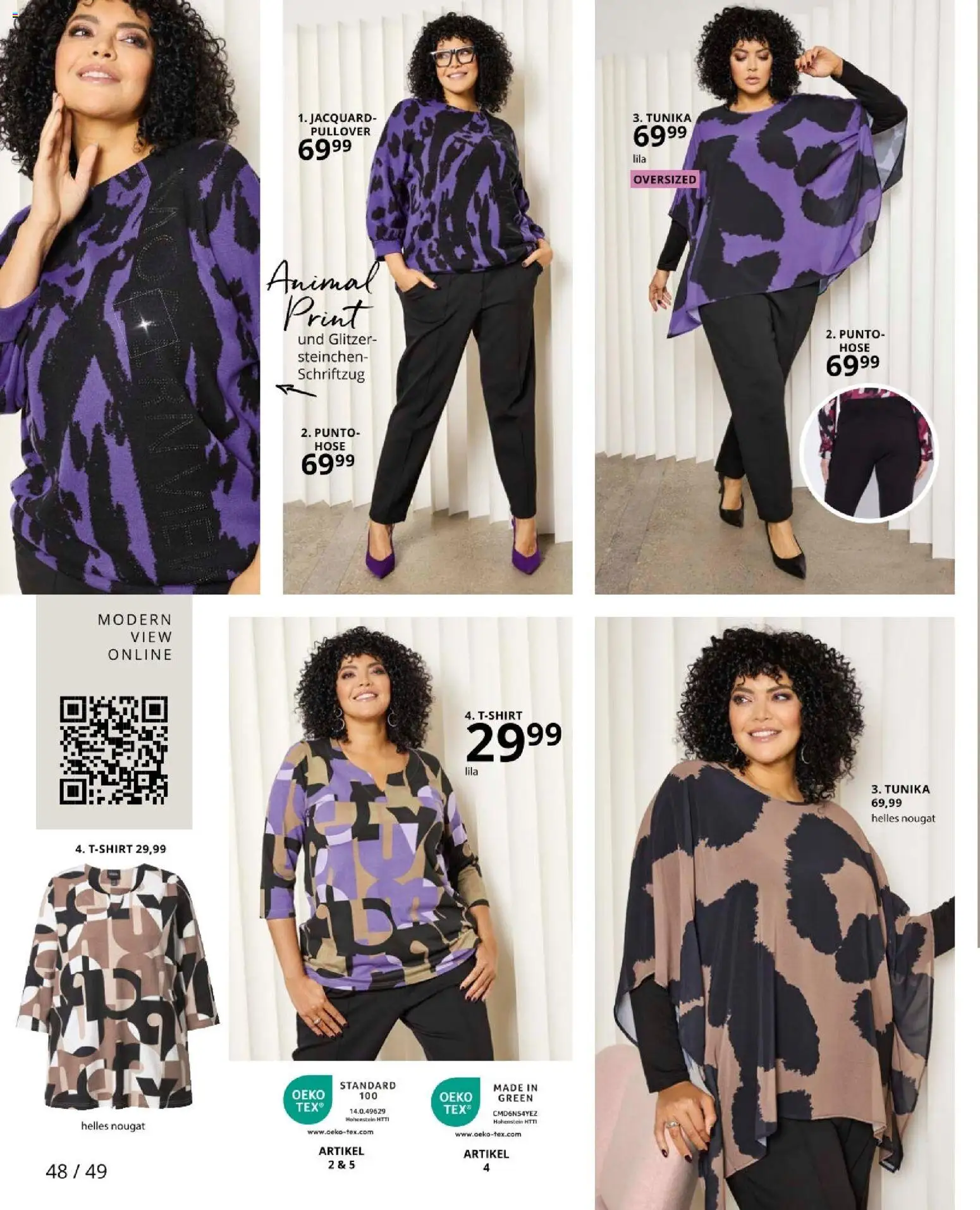 Ulla Popken akciós ujság - amely érvényes a következő dátumtól: 09.01.2026 | Oldal: 48 | Termékek: Tunika