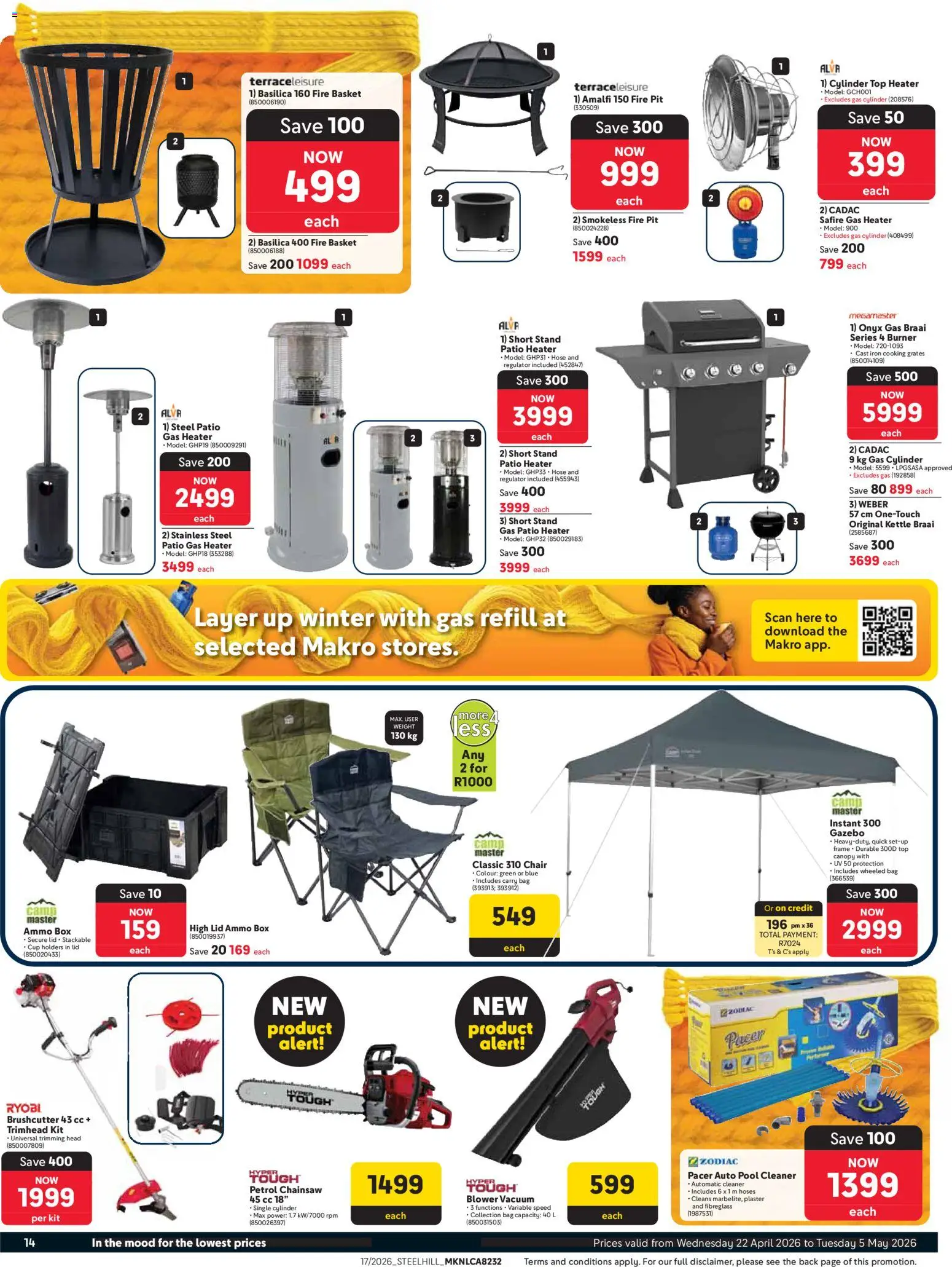 New Makro catalogue – valid from 22.04.2026 | Page: 14 | Products: Kettle, Chainsaw, Box, Plaster