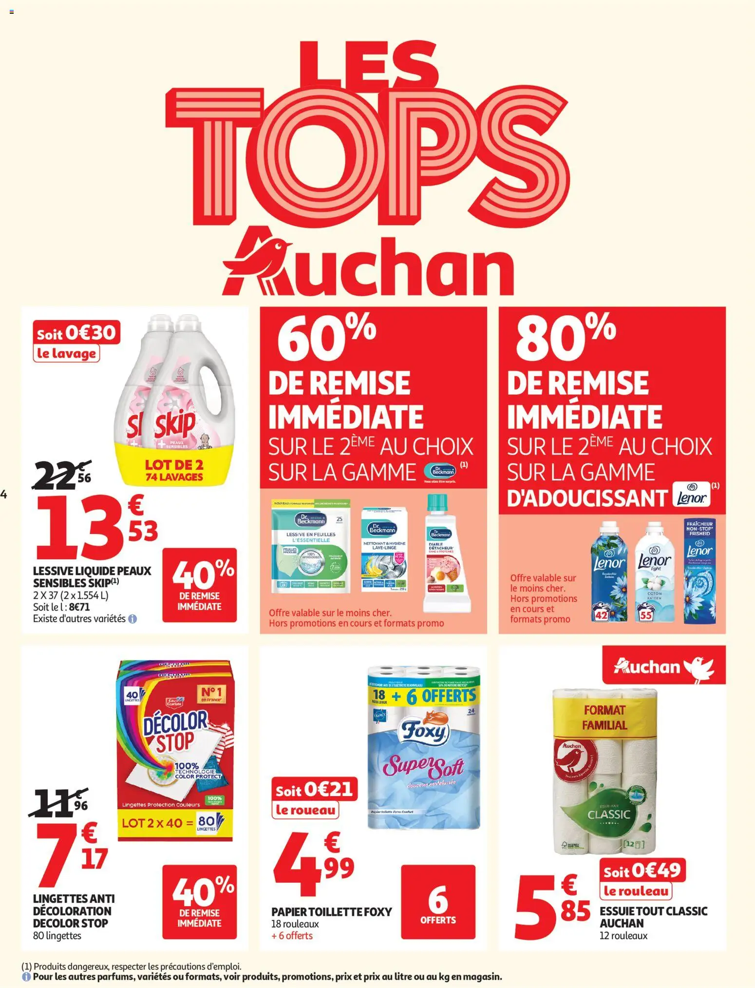 {H1} | Page: 4 | Produits: Papier toilette, Lenor, Rouleau, Lessive