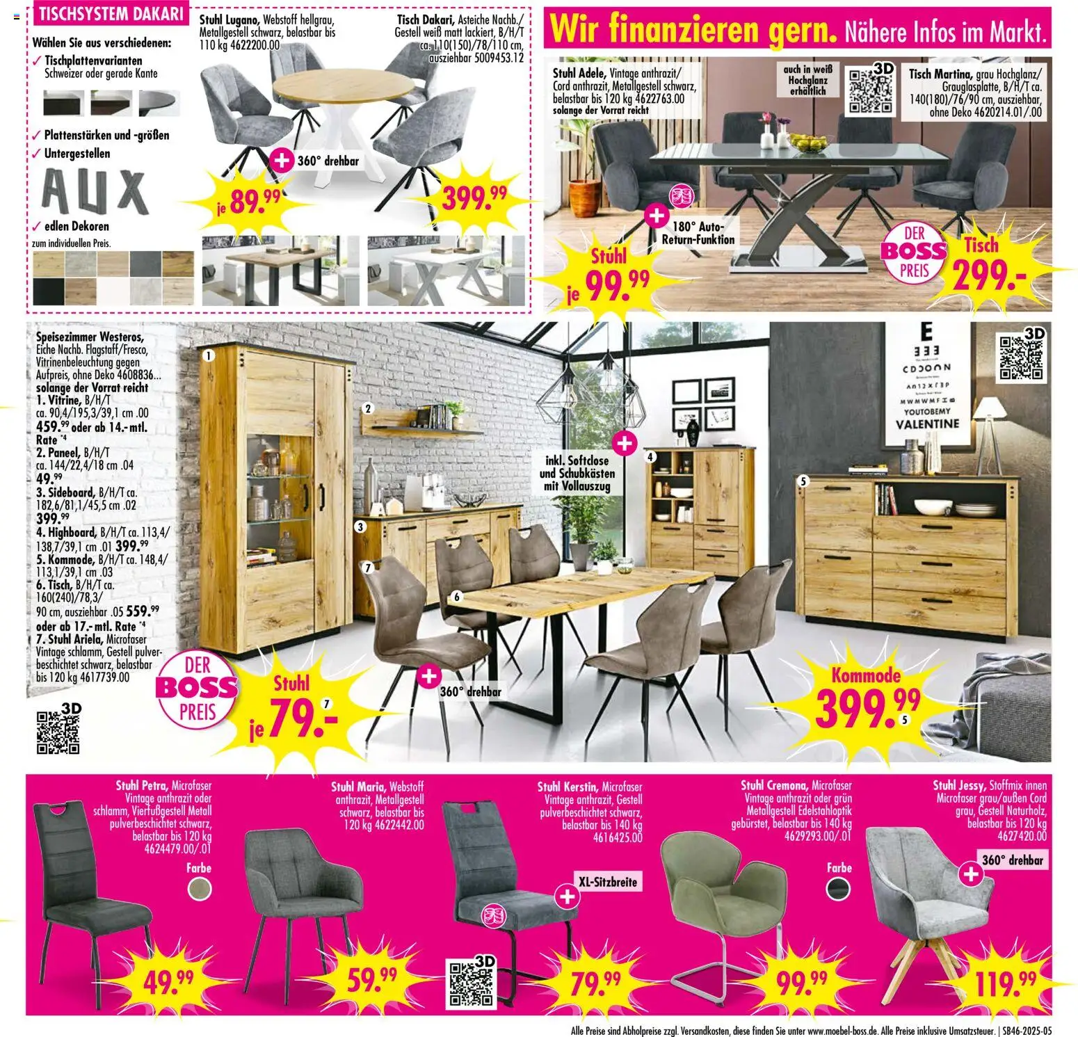 SB Möbel Boss Prospekt Berlin-Spandau – gültig ab 08.11.2025 | Seite: 5 | Produkte: Kommode, Tisch, Stuhl