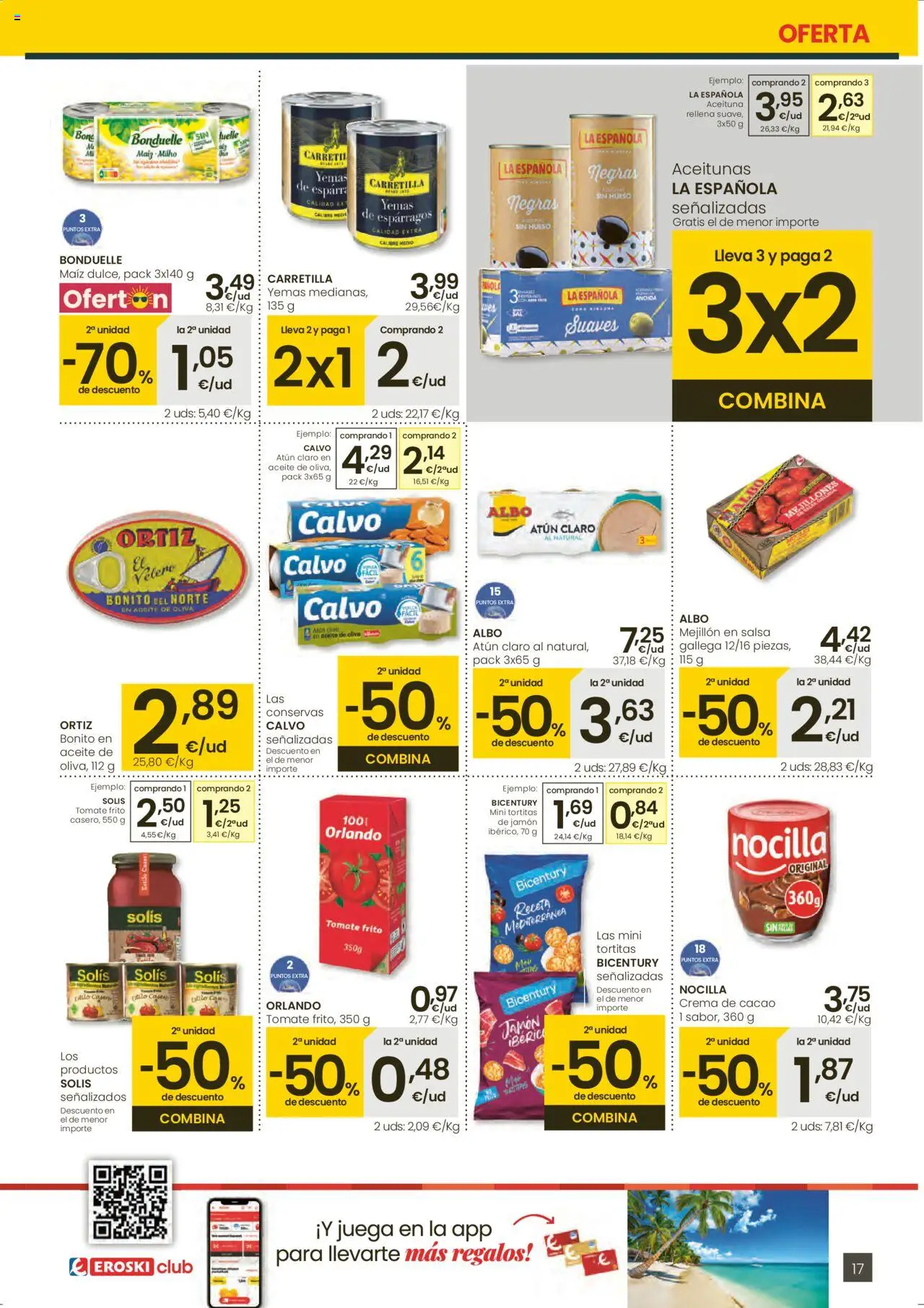 Eroski - Para conquistarte Mercat │ válido desde el 12.06.2025 | Página: 17 | Productos: Νερό καρύδας, Crema, Aceite de oliva, Atún claro