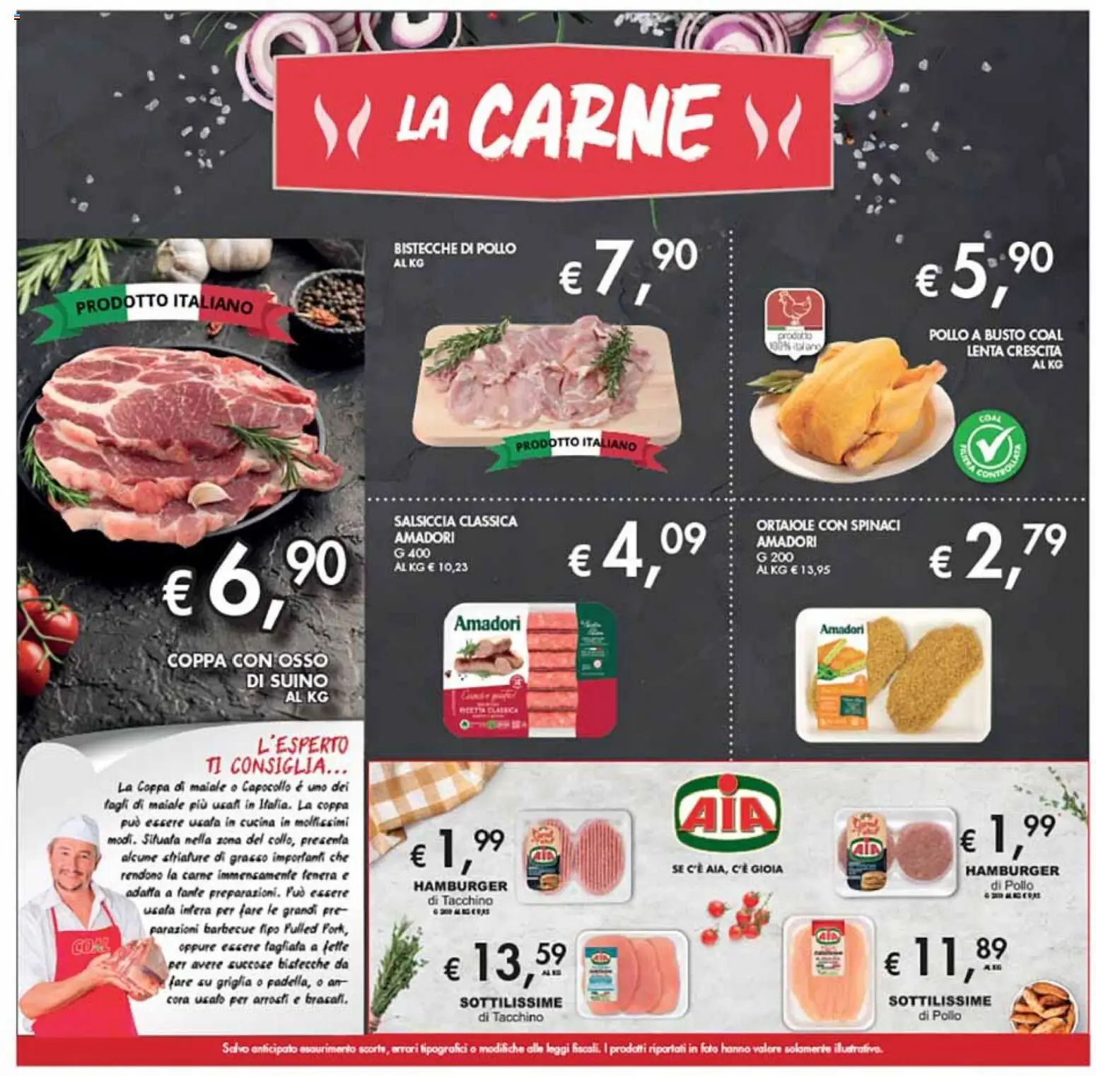 Volantino Coal del 28.11.2025 | Pagina: 5 | Prodotti: Pollo, Maiale, Tacchino, Spinaci