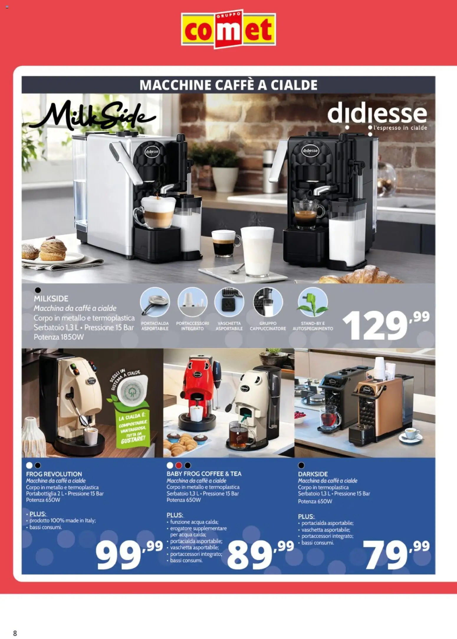Volantino Comet del 19.01.2026 | Pagina: 8 | Prodotti: Macchina da caffe, Caffè, Acqua