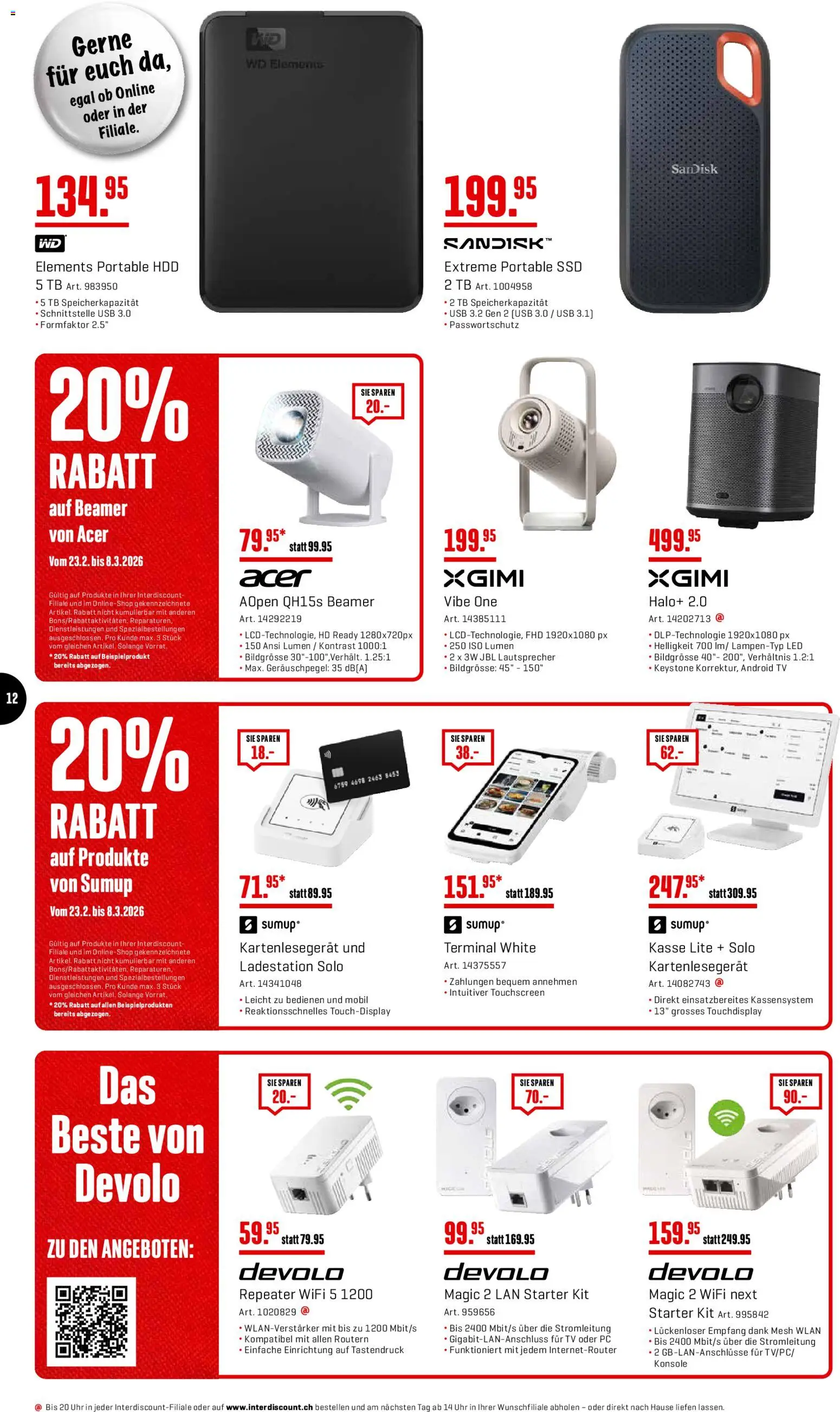Interdiscount Aktionen – gültig ab 23.02.2026 | Seite: 12 | Produkte: Pc, TV, Usb, Beamer