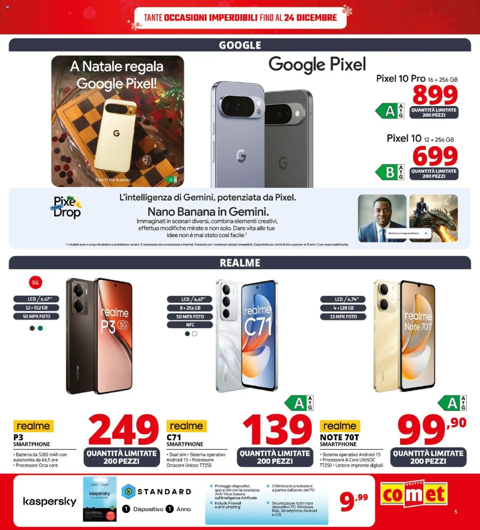 Volantino Comet del 12.12.2025 | Pagina: 5 | Prodotti: Smartphone, PC, Batteria