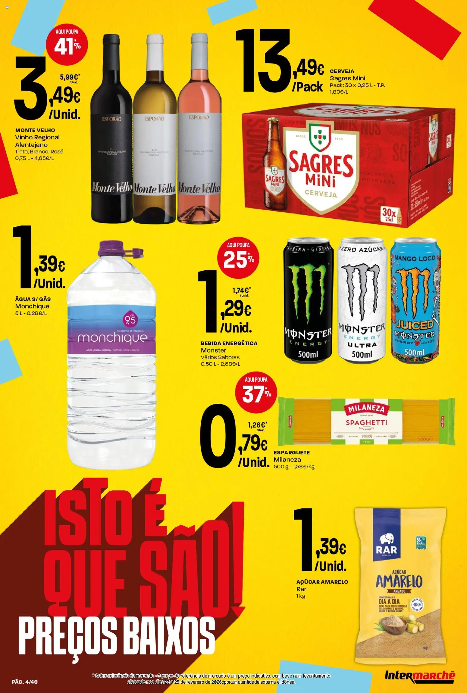 Intermarché folheto │ válido de 23.04.2026 | Página: 4 | Produtos: Agua, Base, Cerveja, Açúcar