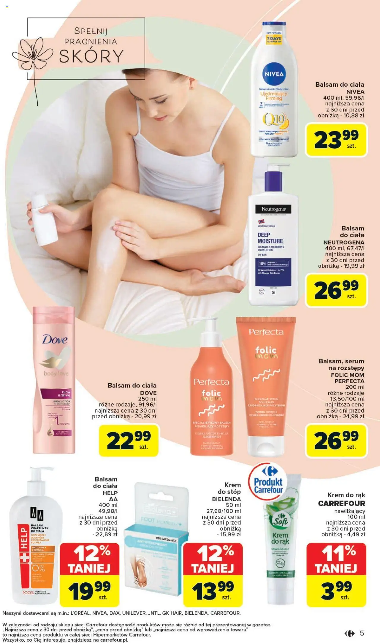 Carrefour Gazetka - Zadbać o siebie od 18.08.2025 | Strona: 5 | Produkty: Body, Krem do rąk, Krem, Lotion