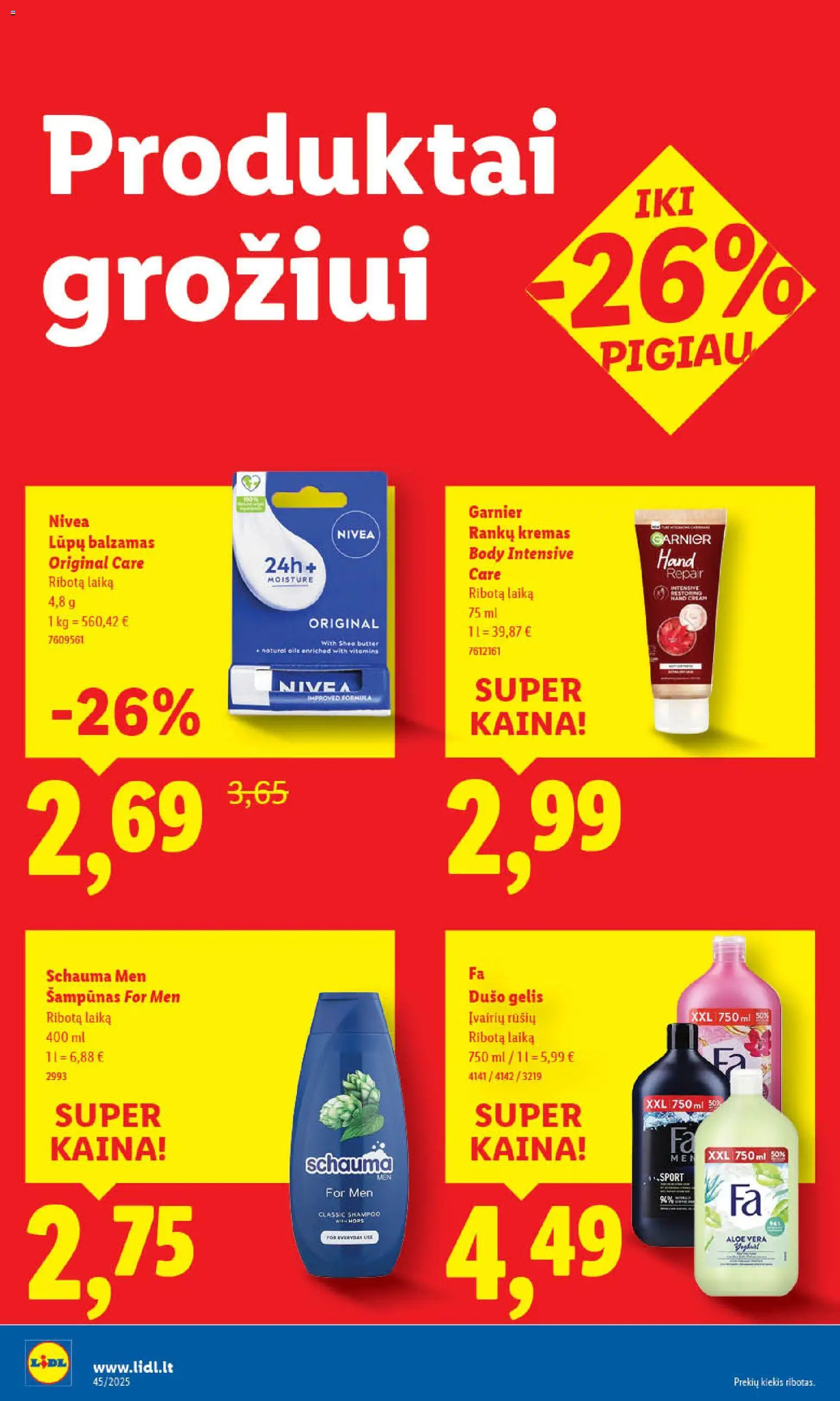 LIDL akcijos nuo 03.11.2025 | Puslapis: 44 | Prekių: Balzamas, Šampūnas, Kremas