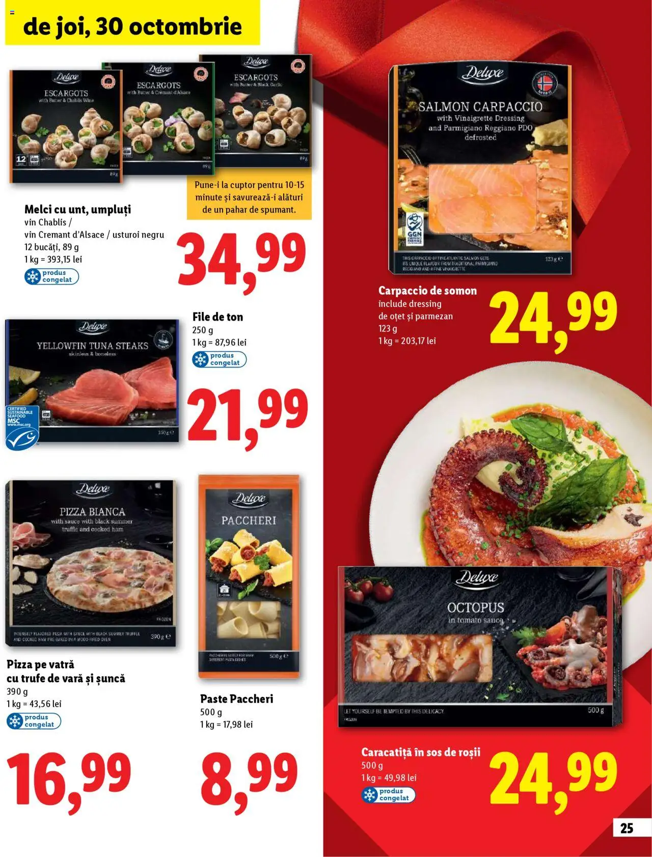 Noul catalog Lidl – valabil de la 23.10.2025 | Pagină: 25 | Produse: Brokoli, Pizza, Roșii, Sos