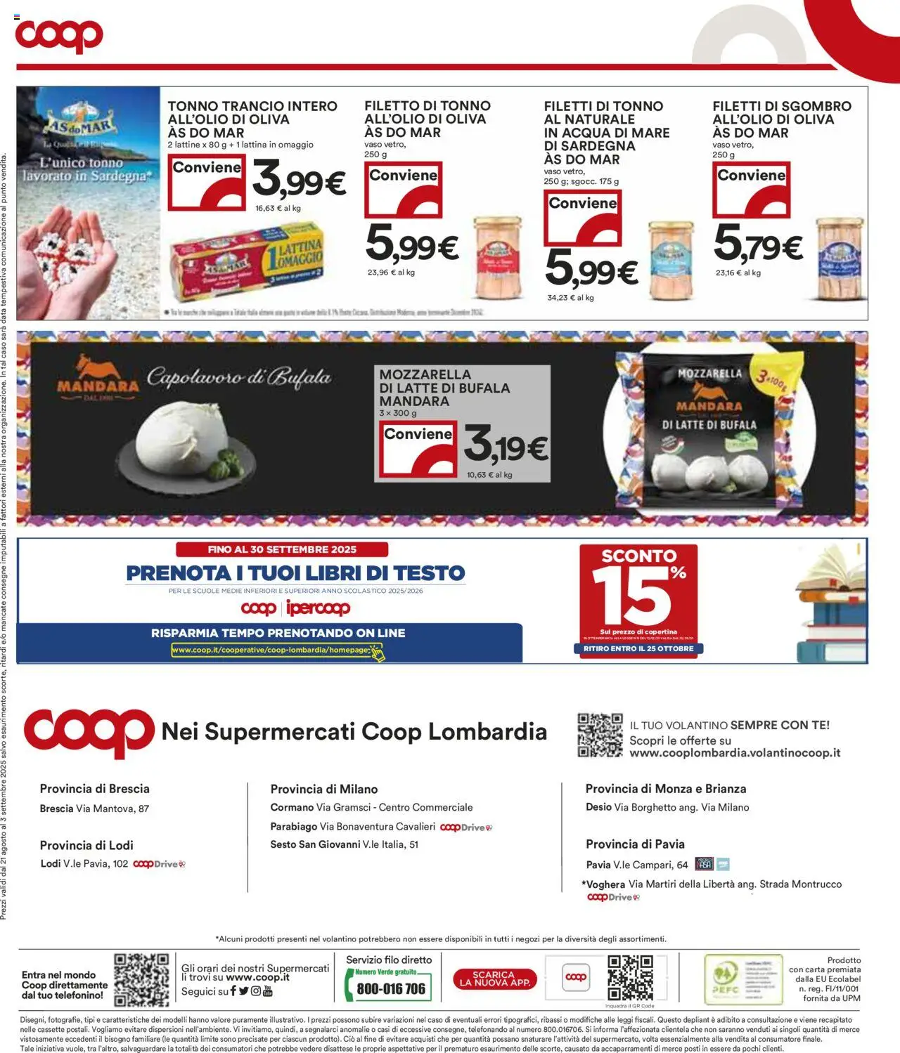Volantino COOP del 21.08.2025 | Pagina: 29 | Prodotti: Tè, Data, Tonno, Vaso