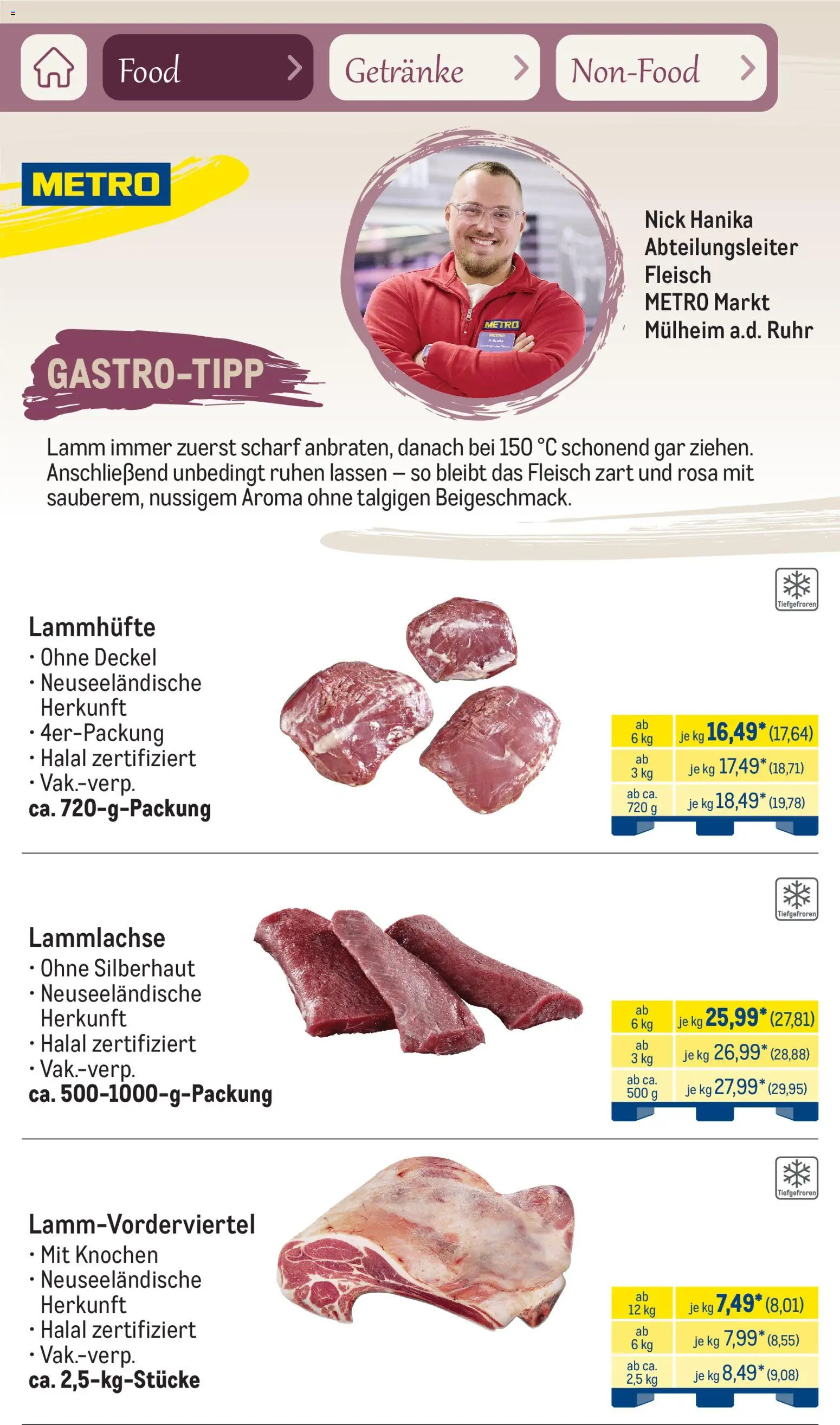 Metro Saisonkatalog Frühlingsgenuss – gültig ab 01.03.2026 | Seite: 14 | Produkte: Fleisch