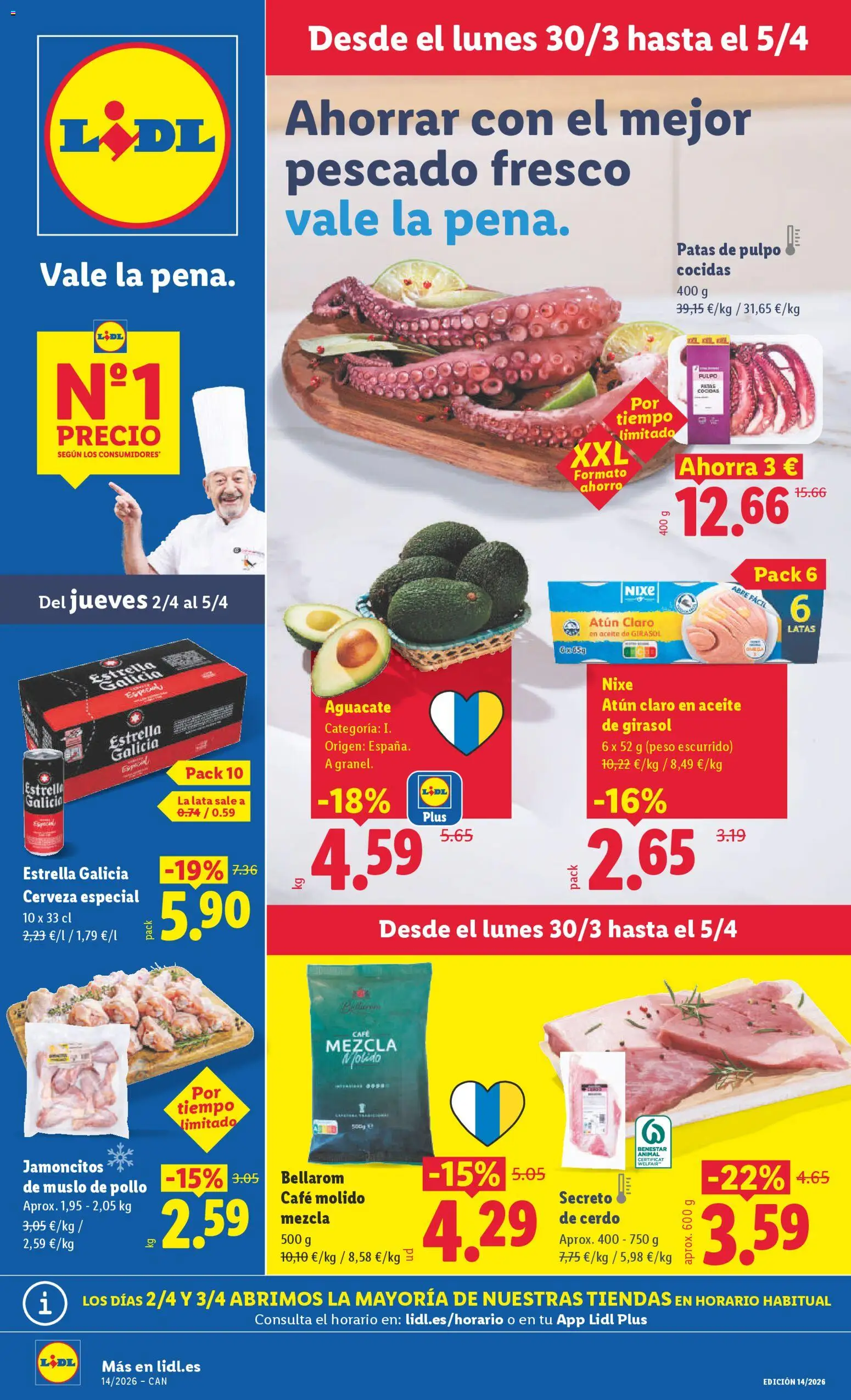 Lidl folleto │ válido desde el 30.03.2026 | Página: 1 | Productos: Cerveza, Cerdo, Pescado, Peso