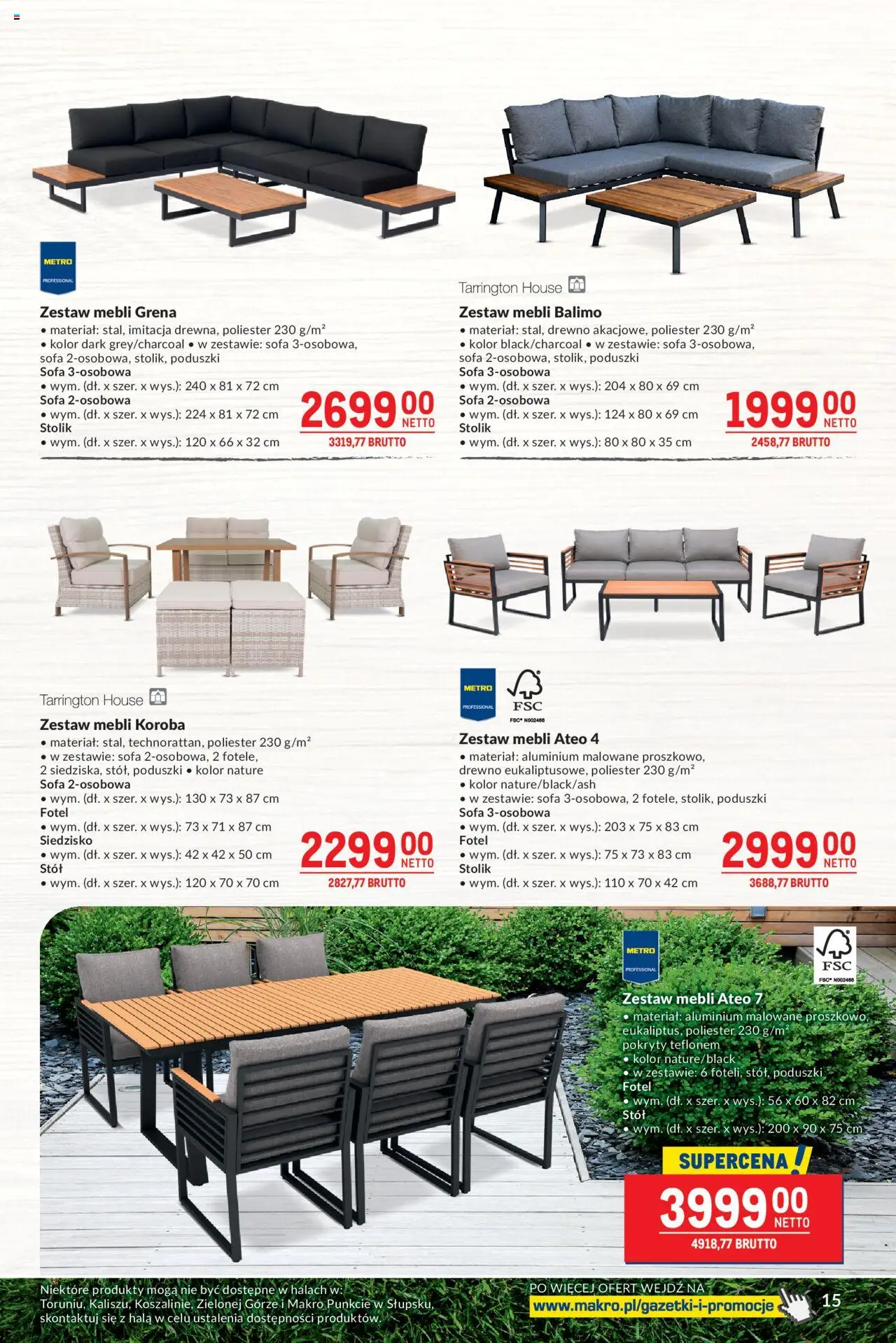Makro Gazetka - Smakuj chwile z pysznym grillem od 27.05.2025 | Strona: 15 | Produkty: Sofa, Fotel, Stół