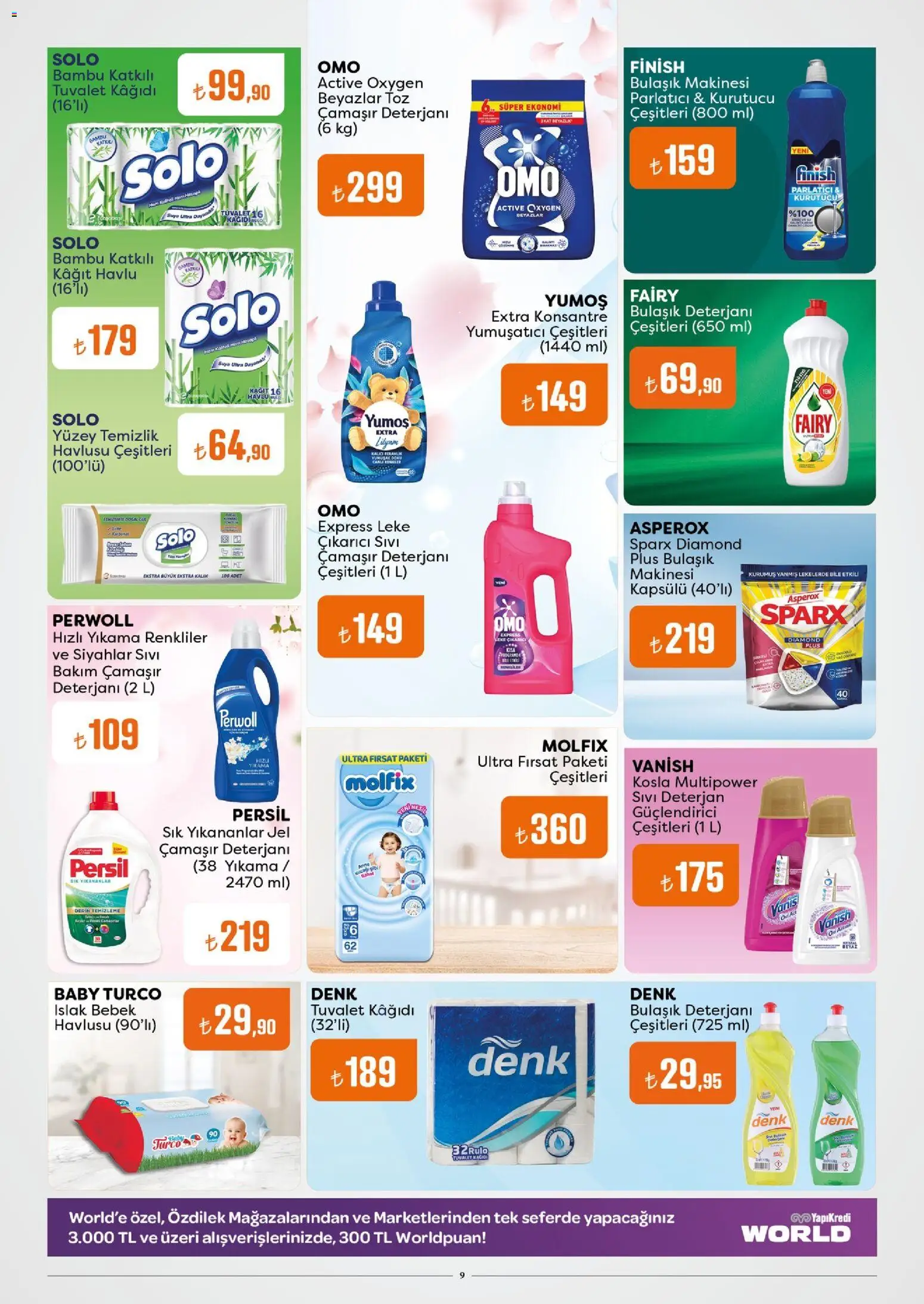 Özdilek Katalog - 02.01.2026 tarihinden itibaren geçerlidir | Sayfa: 9 | Ürünler: Çamaşır deterjanı, Yumuşatıcı, Kağıt havlu, Bulaşık makinesi