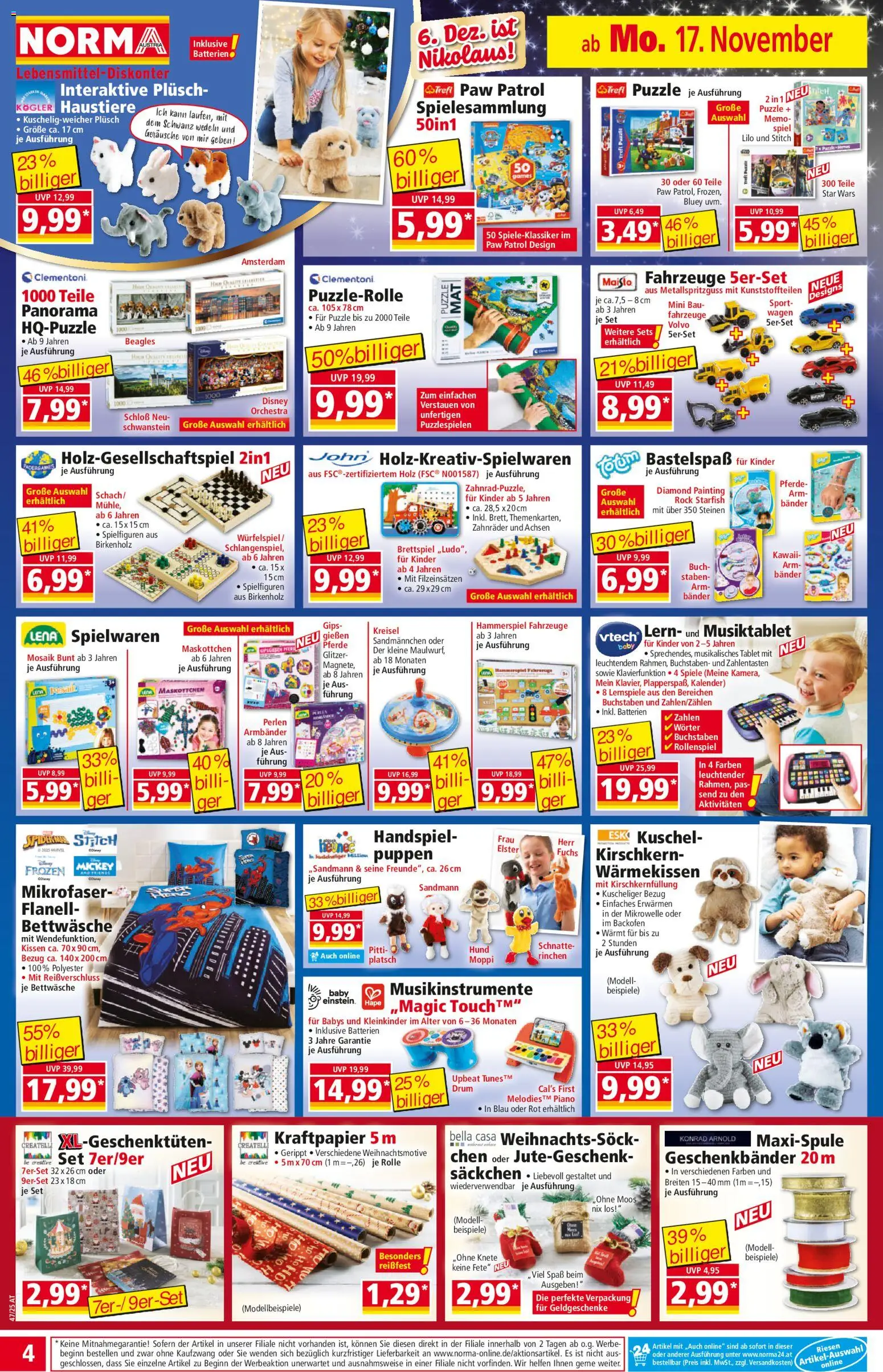 Norma Flugblatt gültig ab 17.11.2025 | Seite: 4 | Produkte: Rock, Spiel, Mikrowelle, Kissen