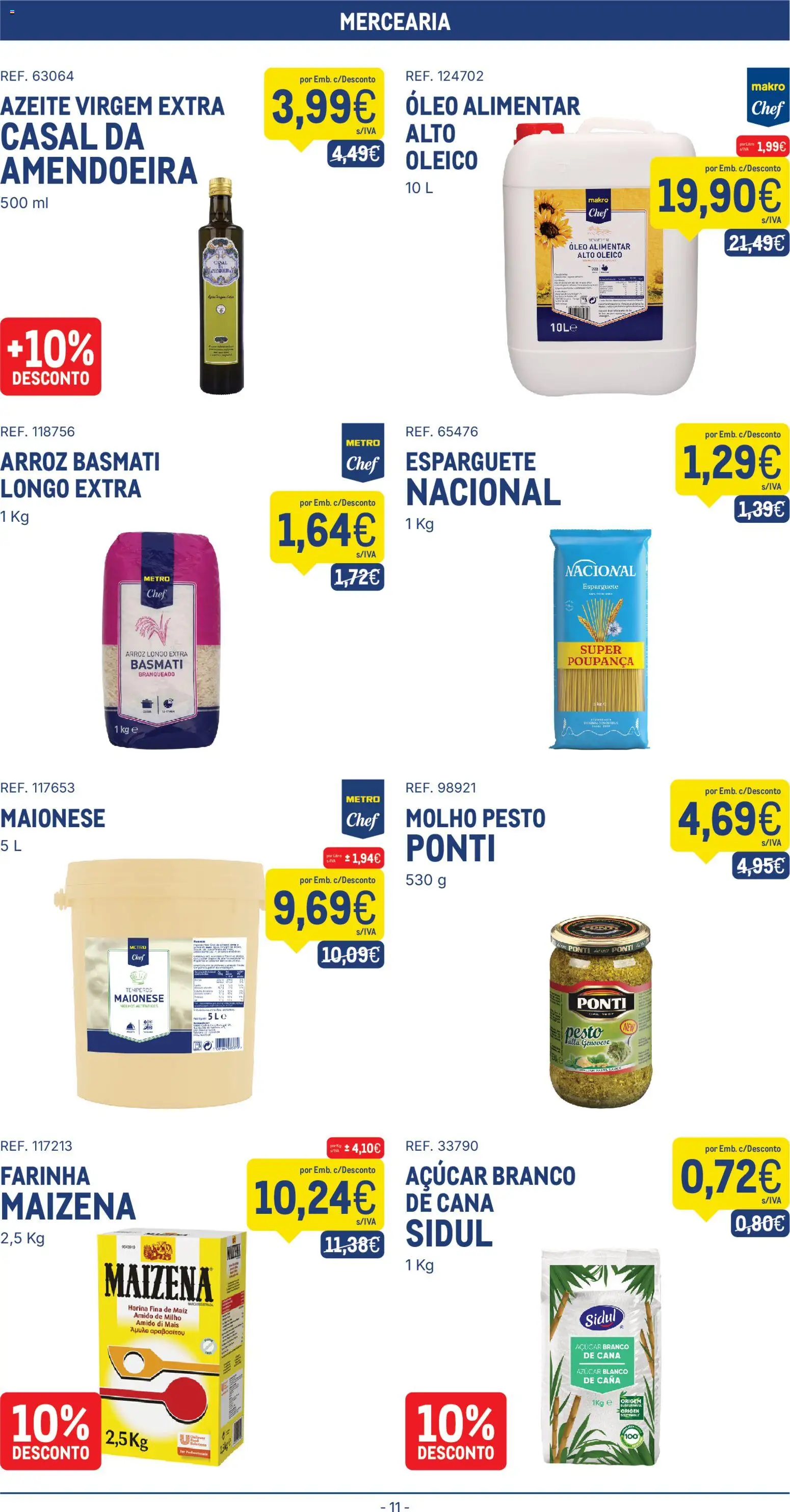 Makro folheto │ válido de 20.01.2026 | Página: 11 | Produtos: Esparguete, Arroz basmati, Açúcar, Milho