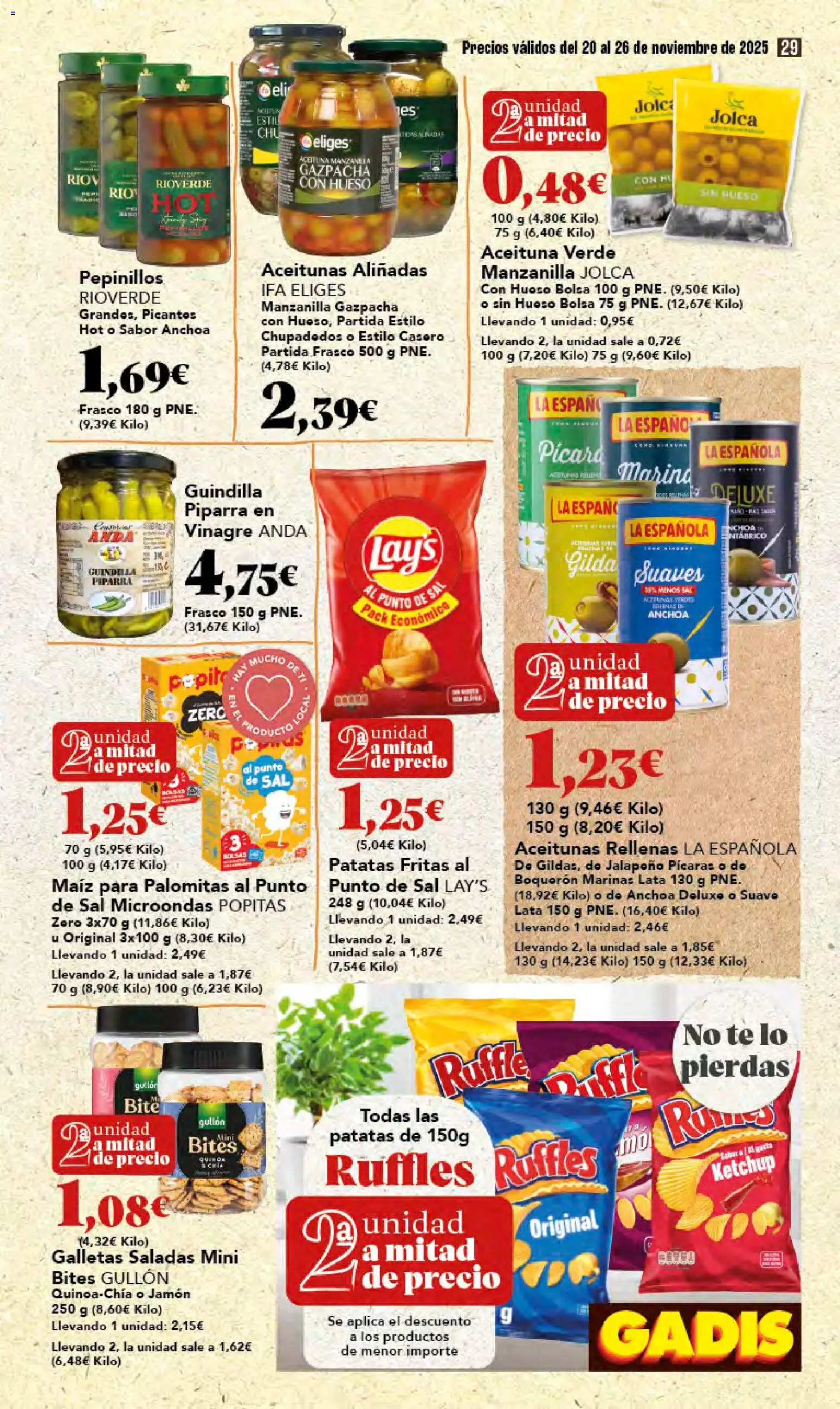 Gadis - Black Friday │ válido desde el 20.11.2025 | Página: 29 | Productos: Jamón, Galletas, Anchoa, Δεξαμενή