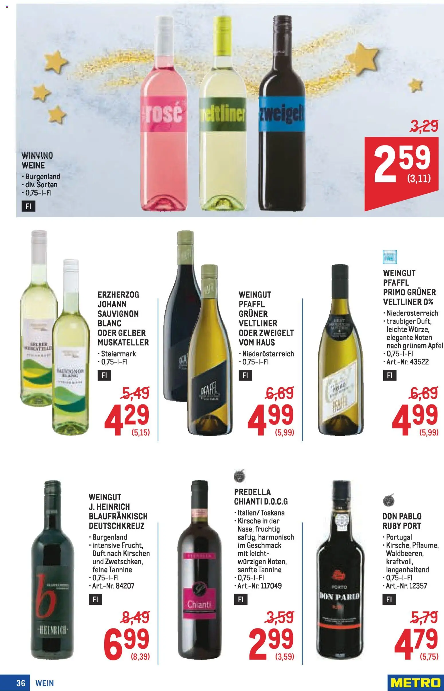 Metro angebote Profi gültig ab 13.11.2025 | Seite: 36 | Produkte: Duft, Wein