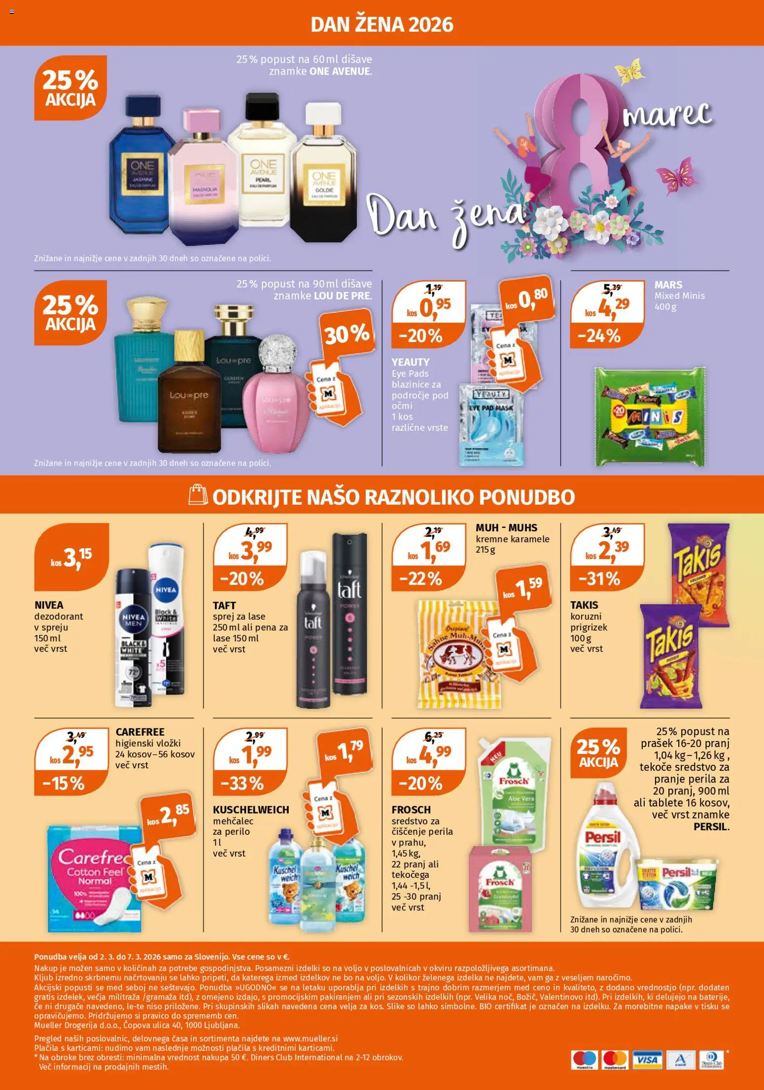 Novi Müller katalog ponudbe – veljaven od 02.03.2026 | Stran: 25 | Izdelki: Higienski vložki, Prašek, Deodorant, Mehcalec za perilo