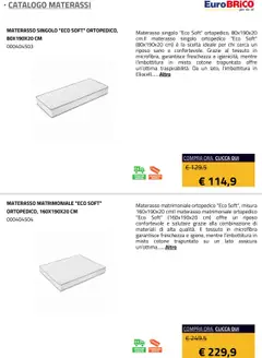 Anteprima del volantino Eurobrico Materassi catalogo valido a partire dal 23.07.2025 | Pagina: 10 | Prodotti: Materasso matrimoniale, Materasso