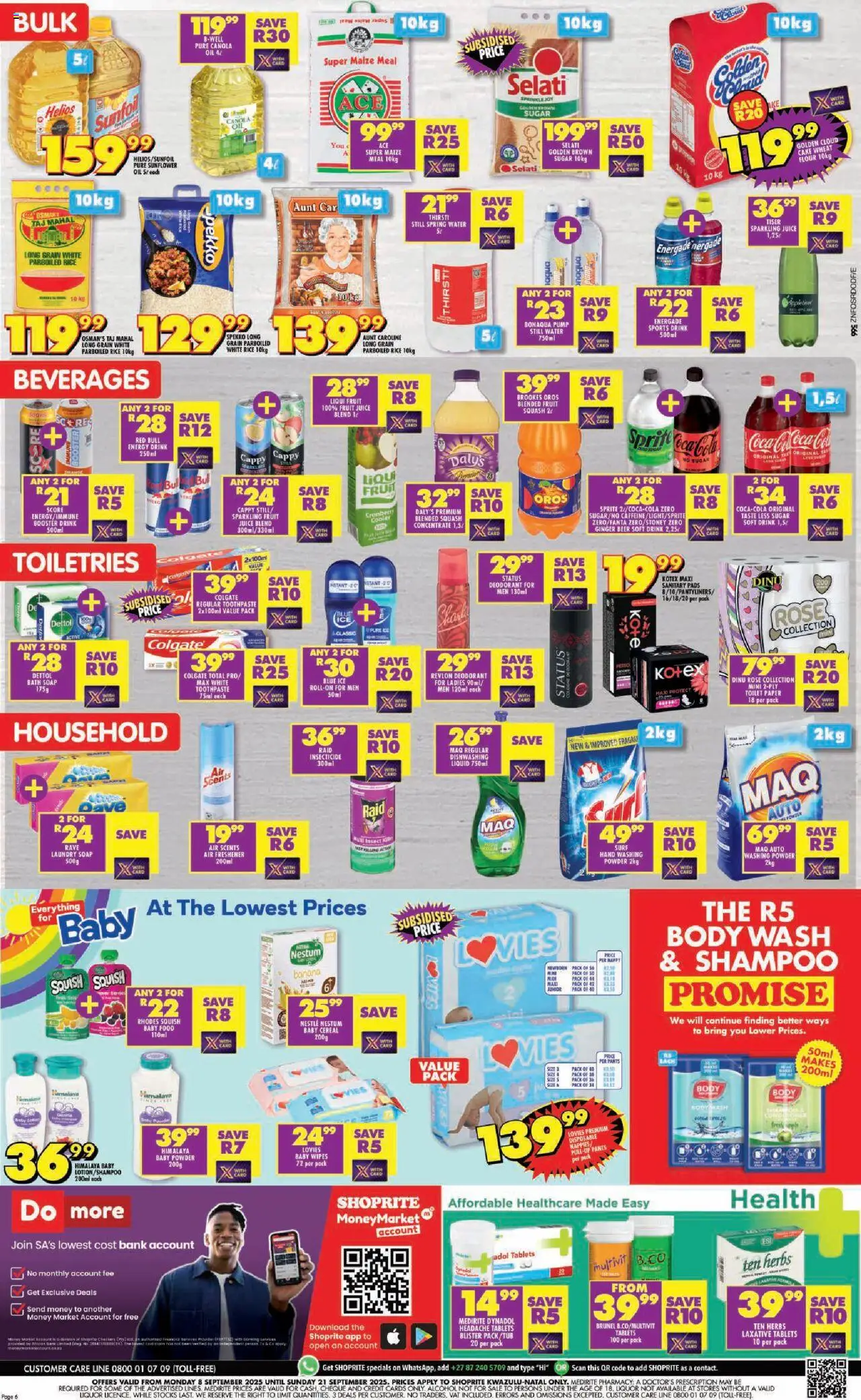 New Shoprite catalogue – valid from 08.09.2025 | Page: 6 | Products: Pants, Cooler, Powder, Toilet paper