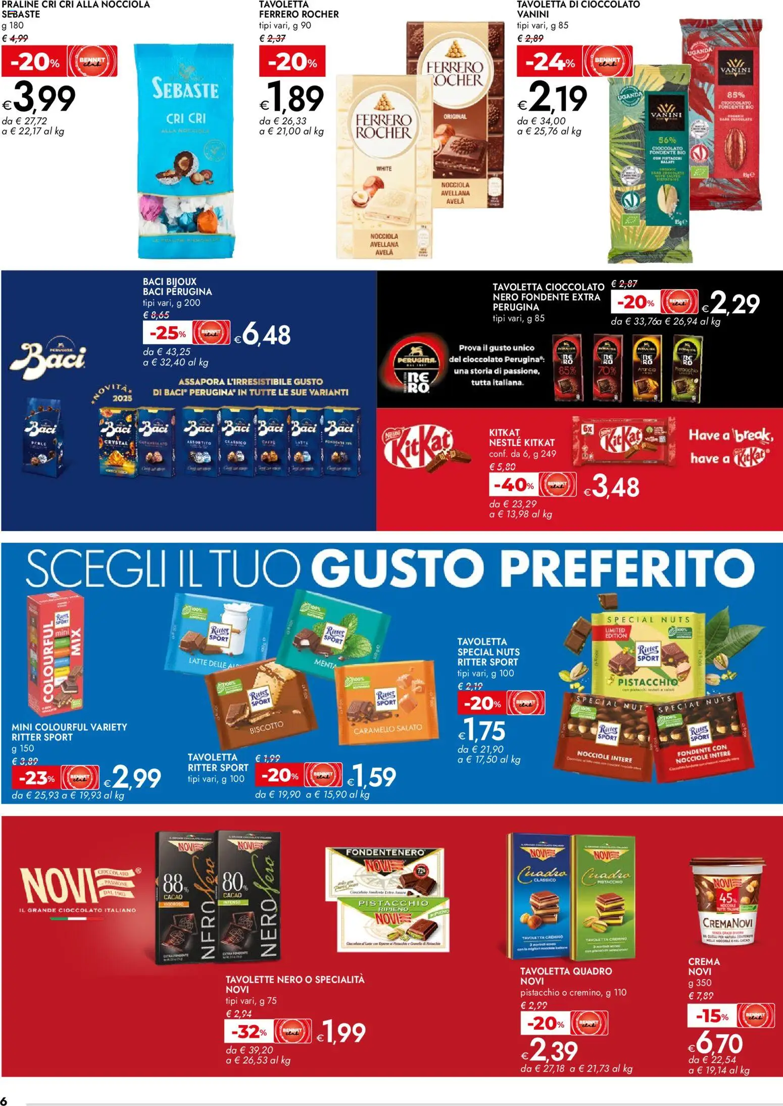 Volantino bennet del 30.10.2025 | Pagina: 6 | Prodotti: Crema, Latte, Cacao, Menta