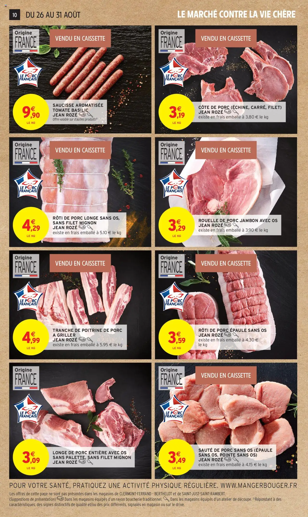  | Page: 10 | Produits: Sauté de porc, Longe de porc, Porc, Rouelle de porc