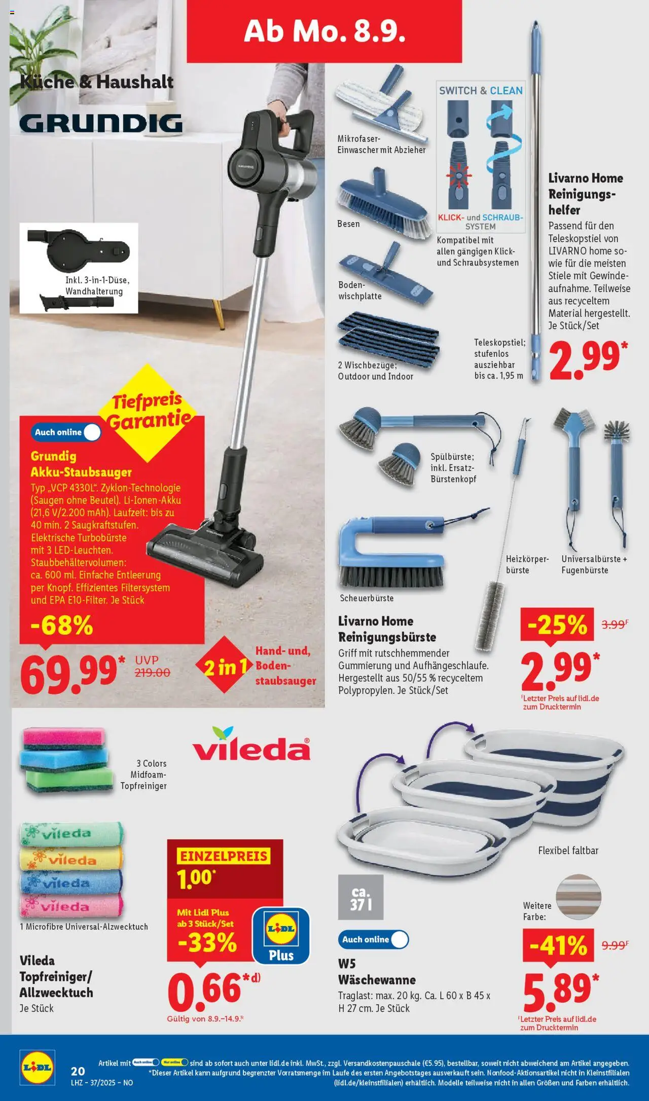 Lidl - Prospekt Holzminden – gültig ab 08.09.2025 | Seite: 28 | Produkte: Staubsauger, Heizkörper, Bürste