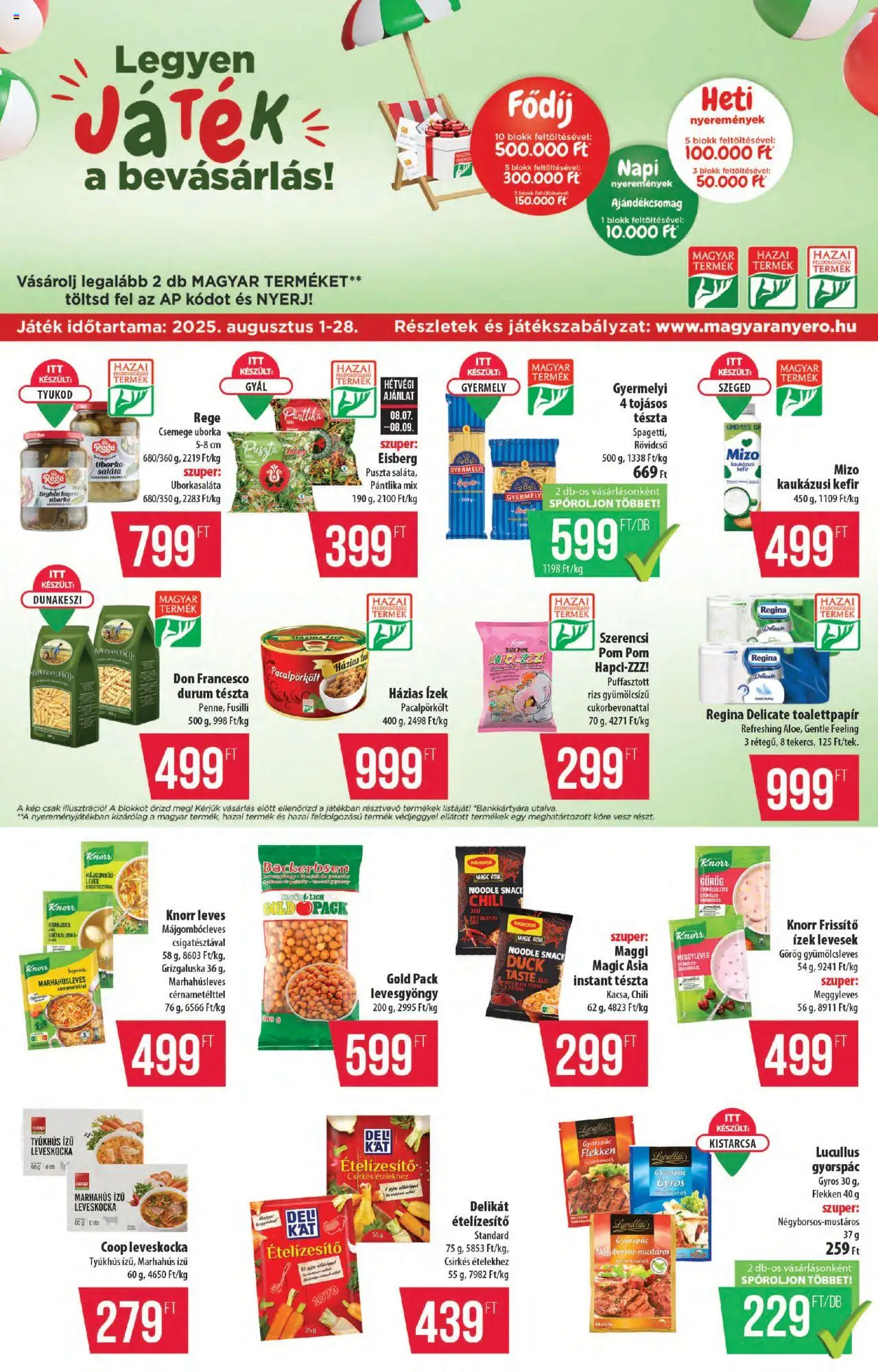 COOP akciós ujság - amely érvényes a következő dátumtól: 07.08.2025 | Oldal: 7 | Termékek: Leveskocka, Kefir, Maggi, Tészta