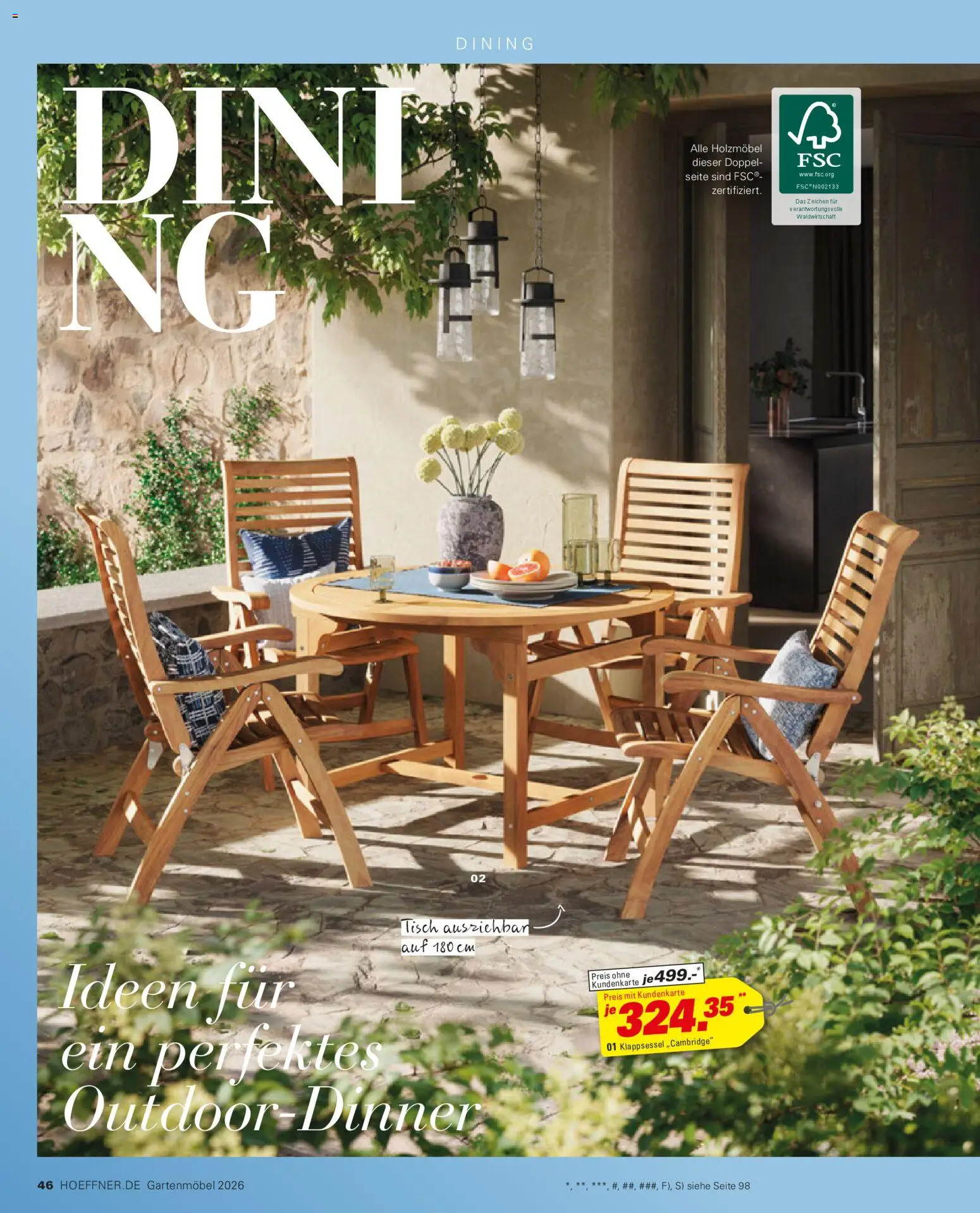 Höffner Prospekt Gartenmöbel – gültig ab 27.03.2026 | Seite: 46 | Produkte: Tisch, Gartenmöbel