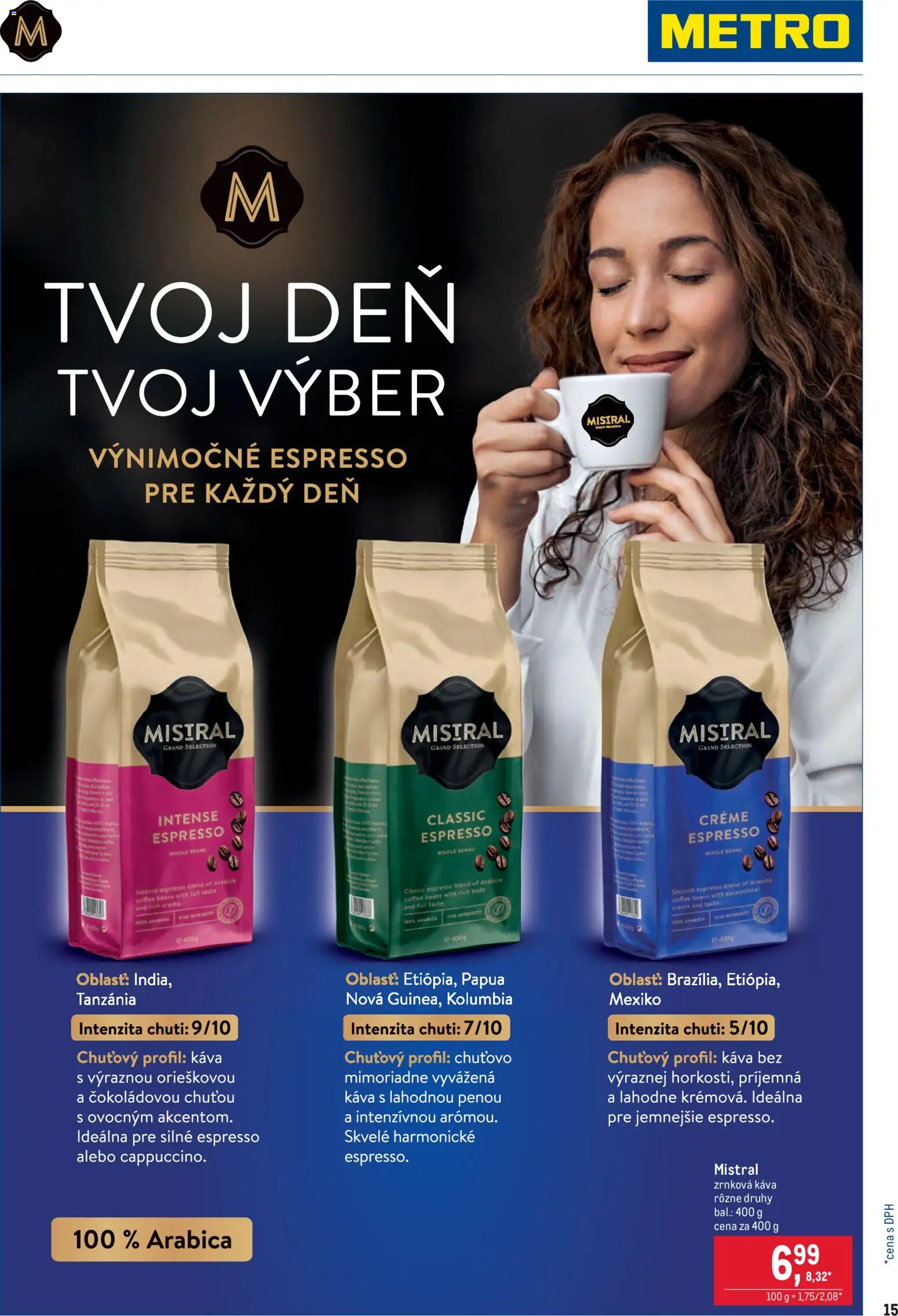 Nové Metro akcie – leták je platný od 25.03.2026 | Strana: 15 | Produkty: Káva, Zrnková káva