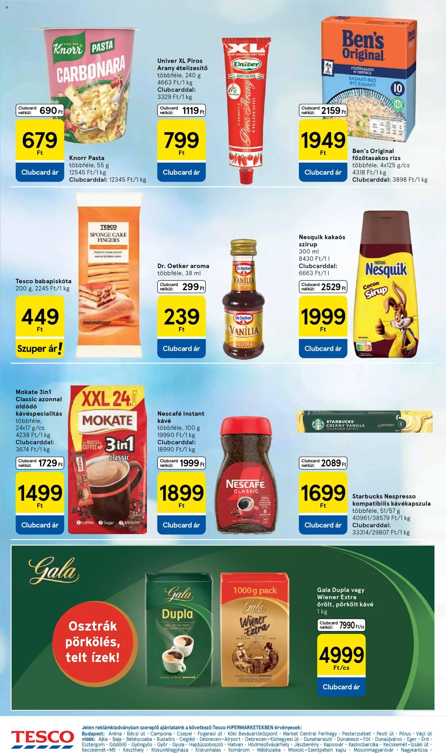 Tesco akciós ujság - amely érvényes a következő dátumtól: 12.03.2026 | Oldal: 22 | Termékek: Nescafé, Kávékapszula, Nesquik, Ételízesítő
